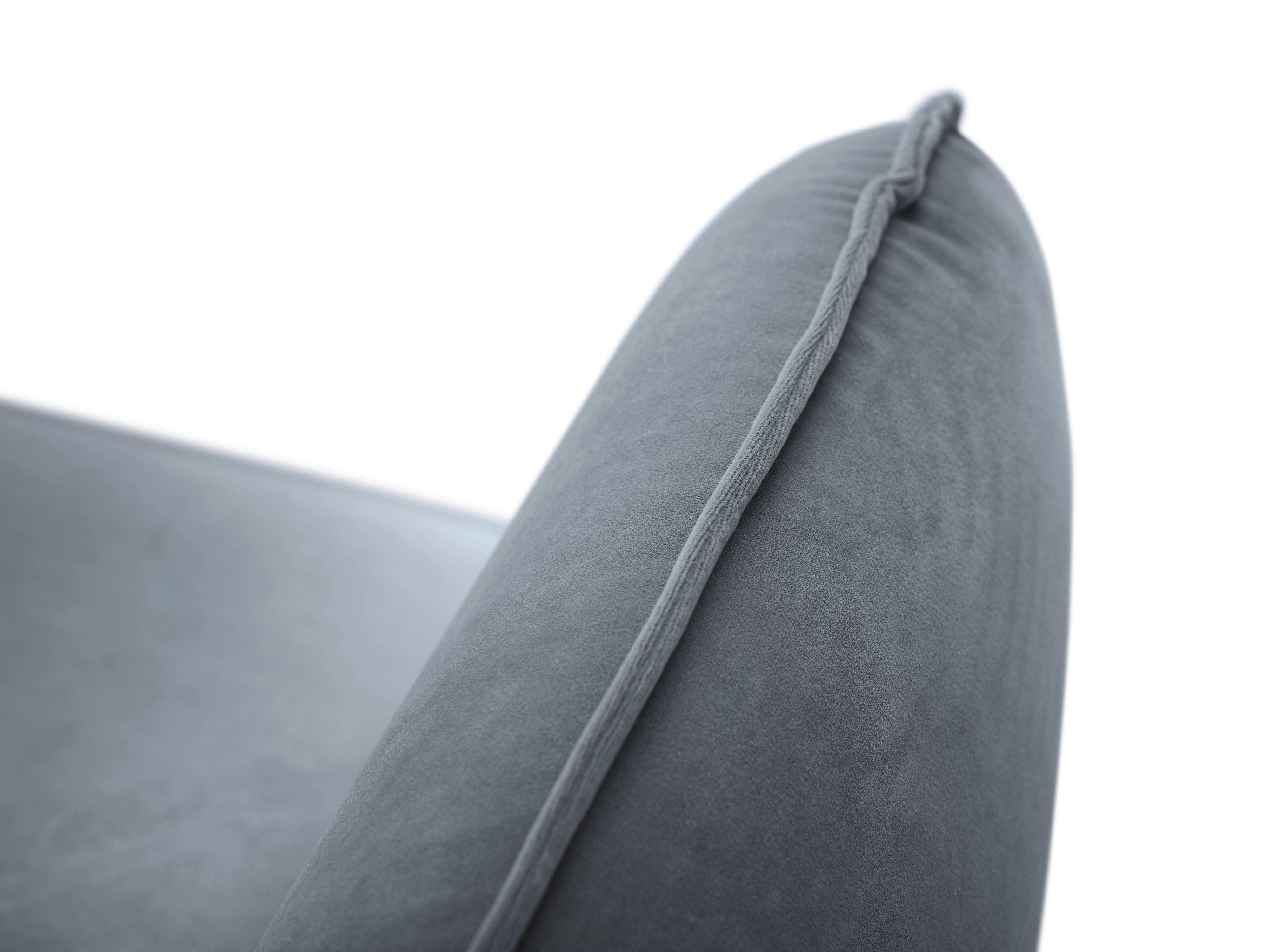 Sofa aksamitna 2-osobowa VIENNA szary z czarną podstawą Cosmopolitan Design Eye on Design