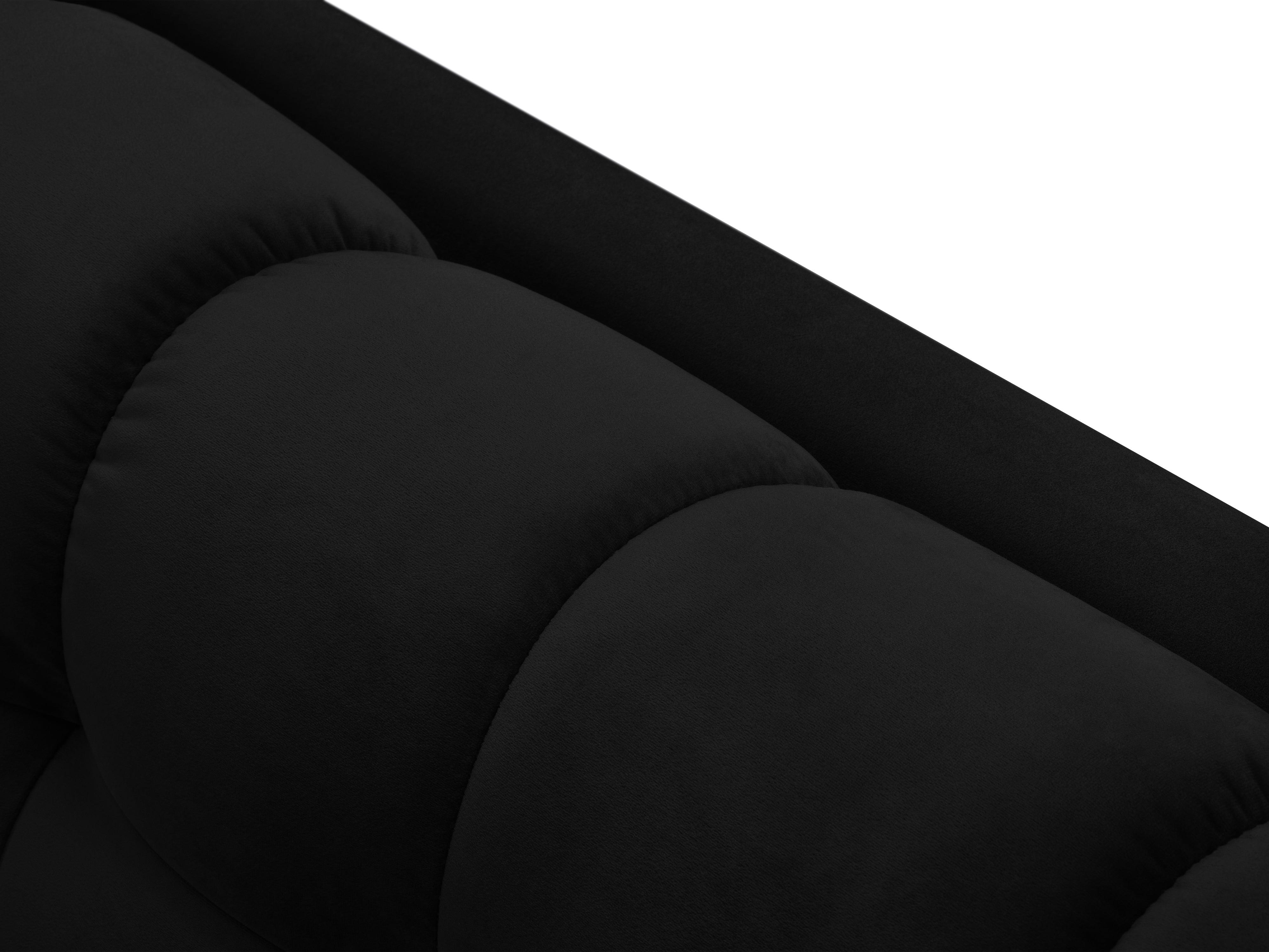 Sofa aksamitna 3-osobowa BALI czarny ze złotą podstawą Cosmopolitan Design Eye on Design