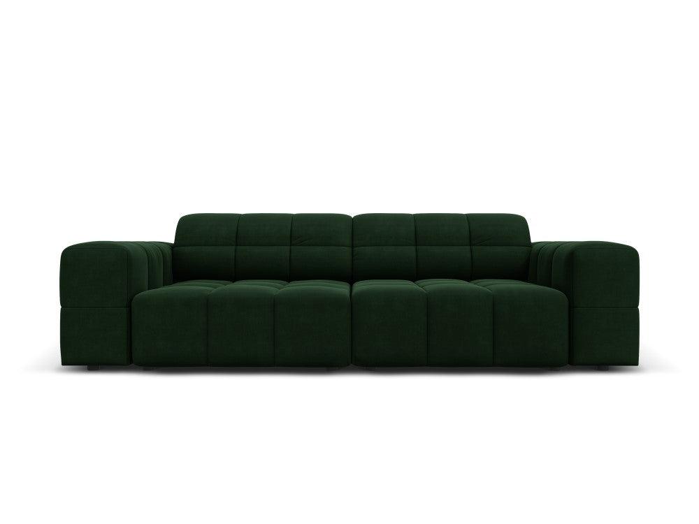 Sofa aksamitna 3-osobowa CHICAGO butelkowa zieleń Cosmopolitan Design Eye on Design
