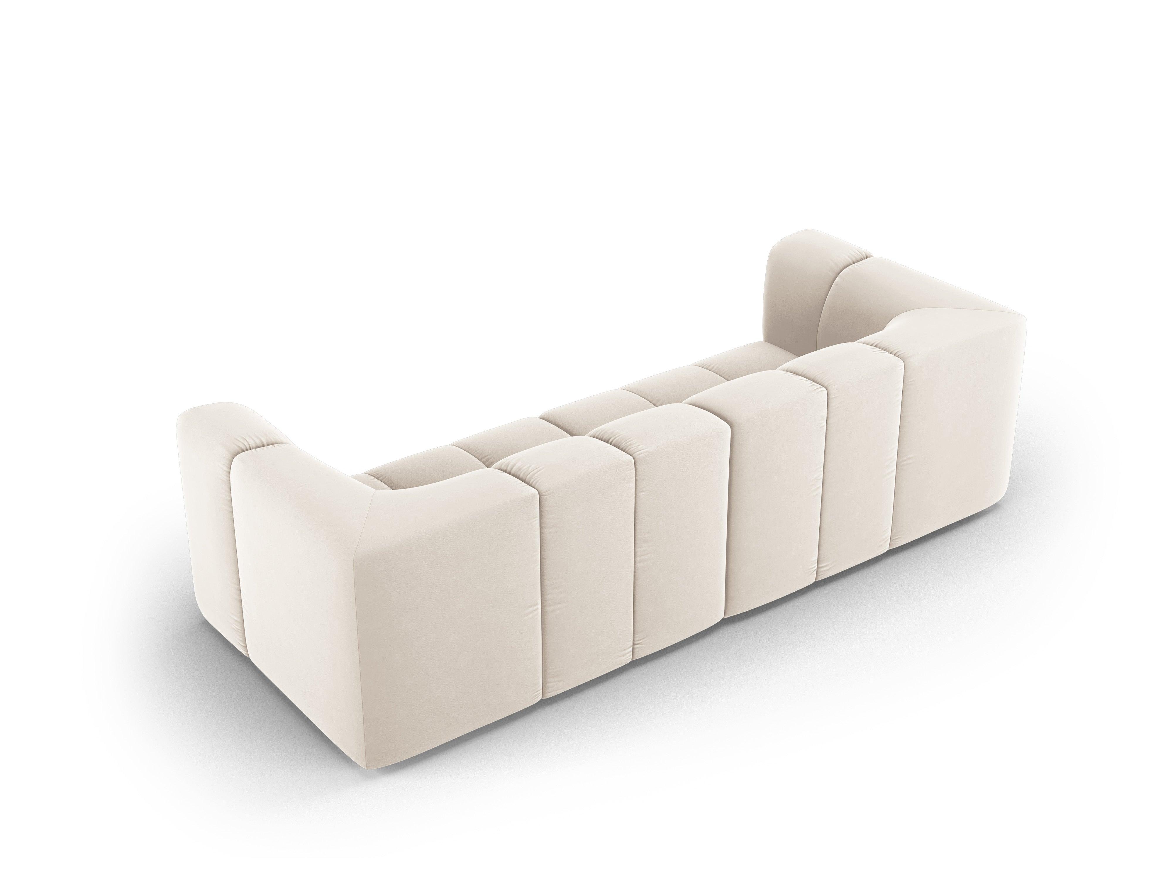 Sofa aksamitna 3-osobowa FRANCESCA jasnobeżowy Milo Casa Eye on Design