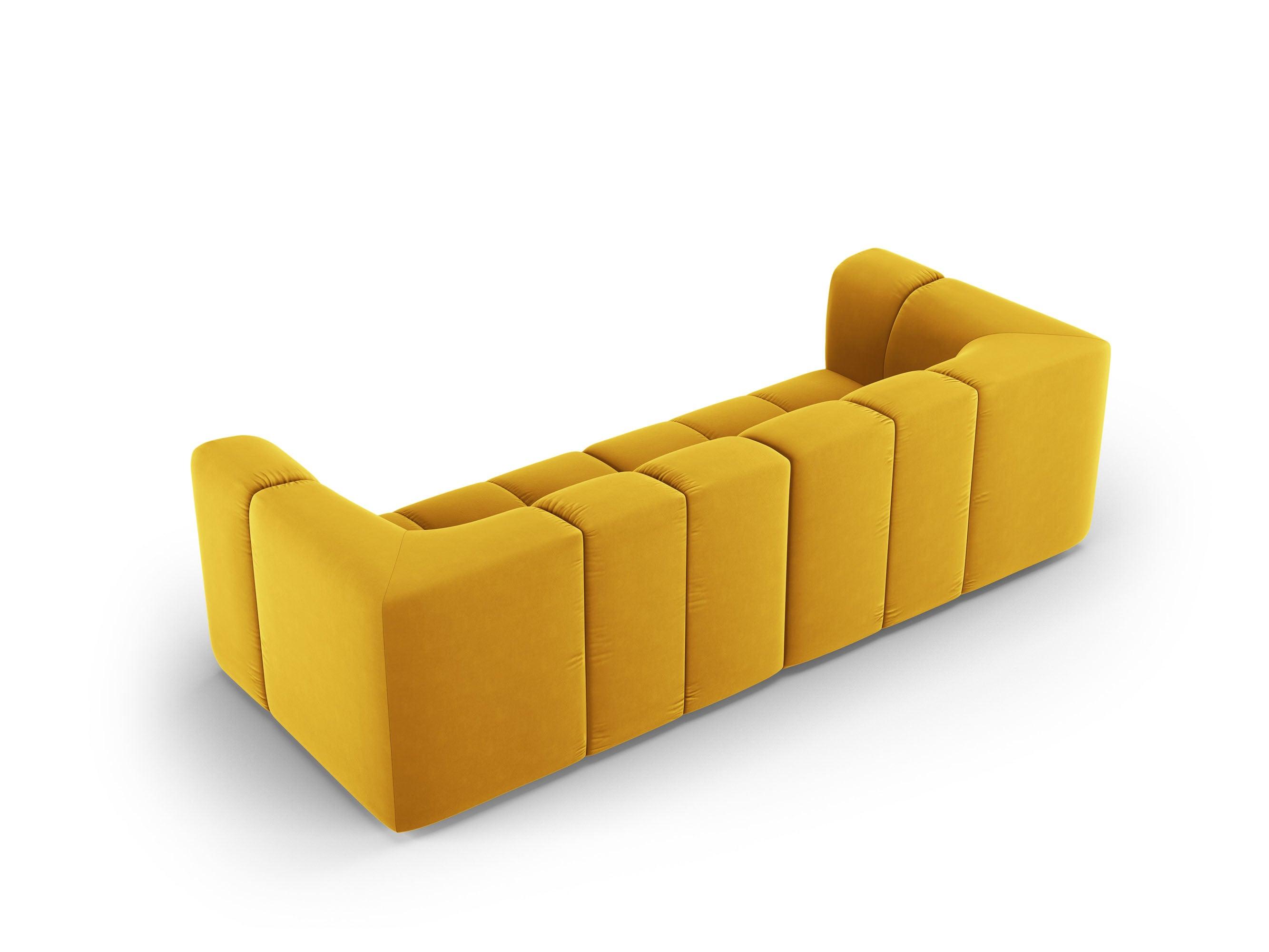 Sofa aksamitna 3-osobowa FRANCESCA żółty Milo Casa Eye on Design