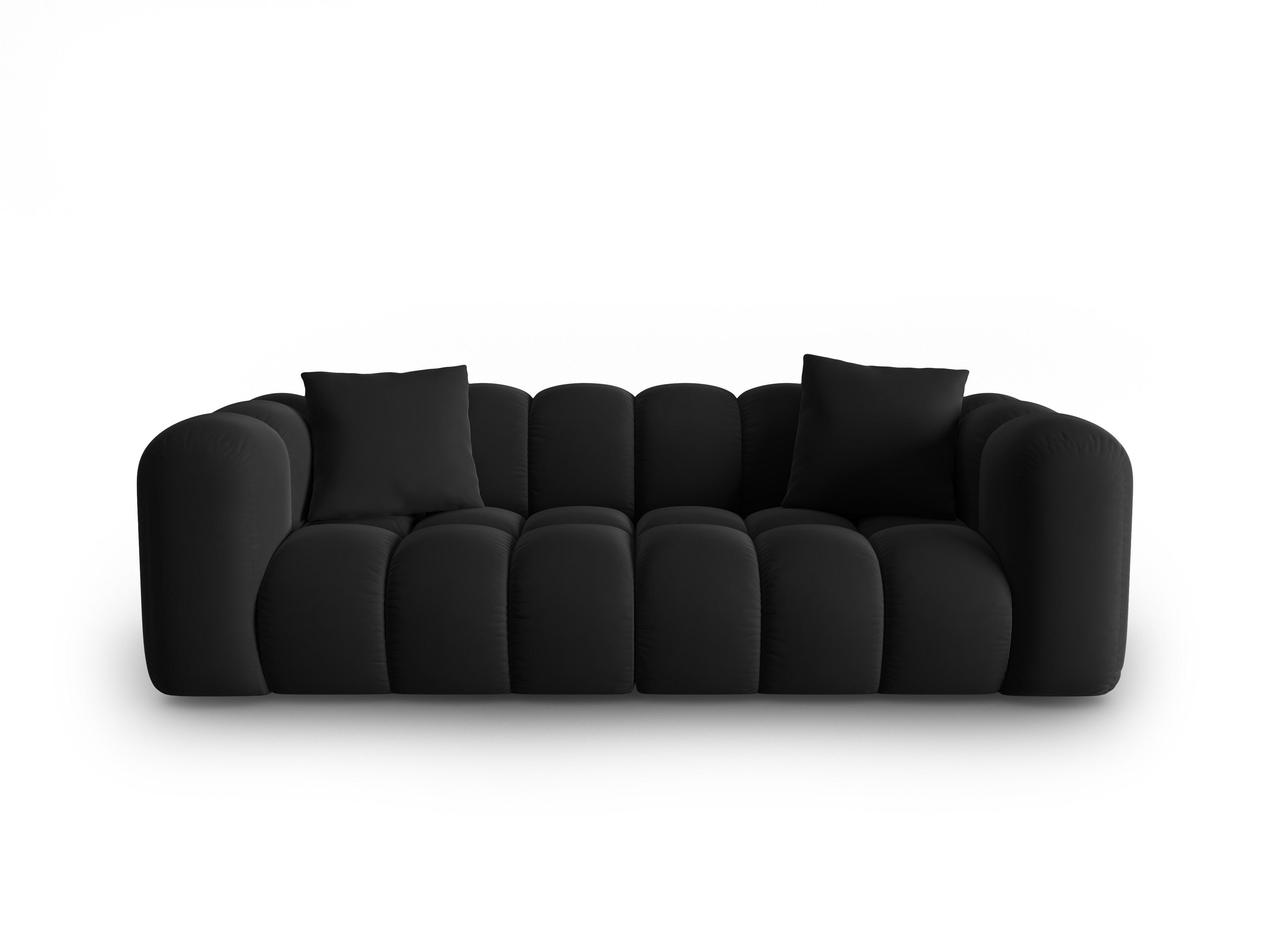 Sofa aksamitna 3-osobowa HALLEY czarny Windsor & Co Eye on Design