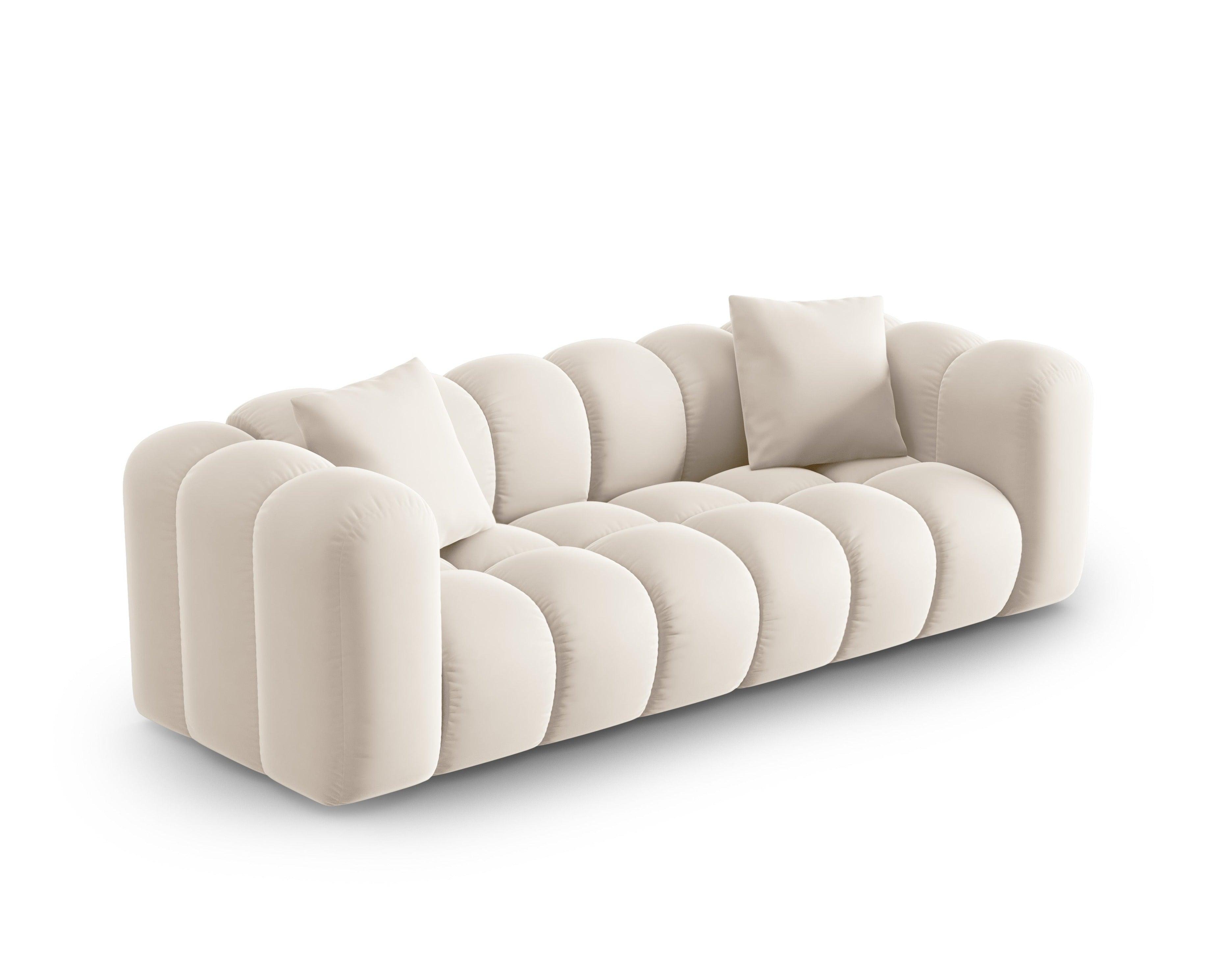 Sofa aksamitna 3-osobowa HALLEY jasnobeżowy Windsor & Co Eye on Design