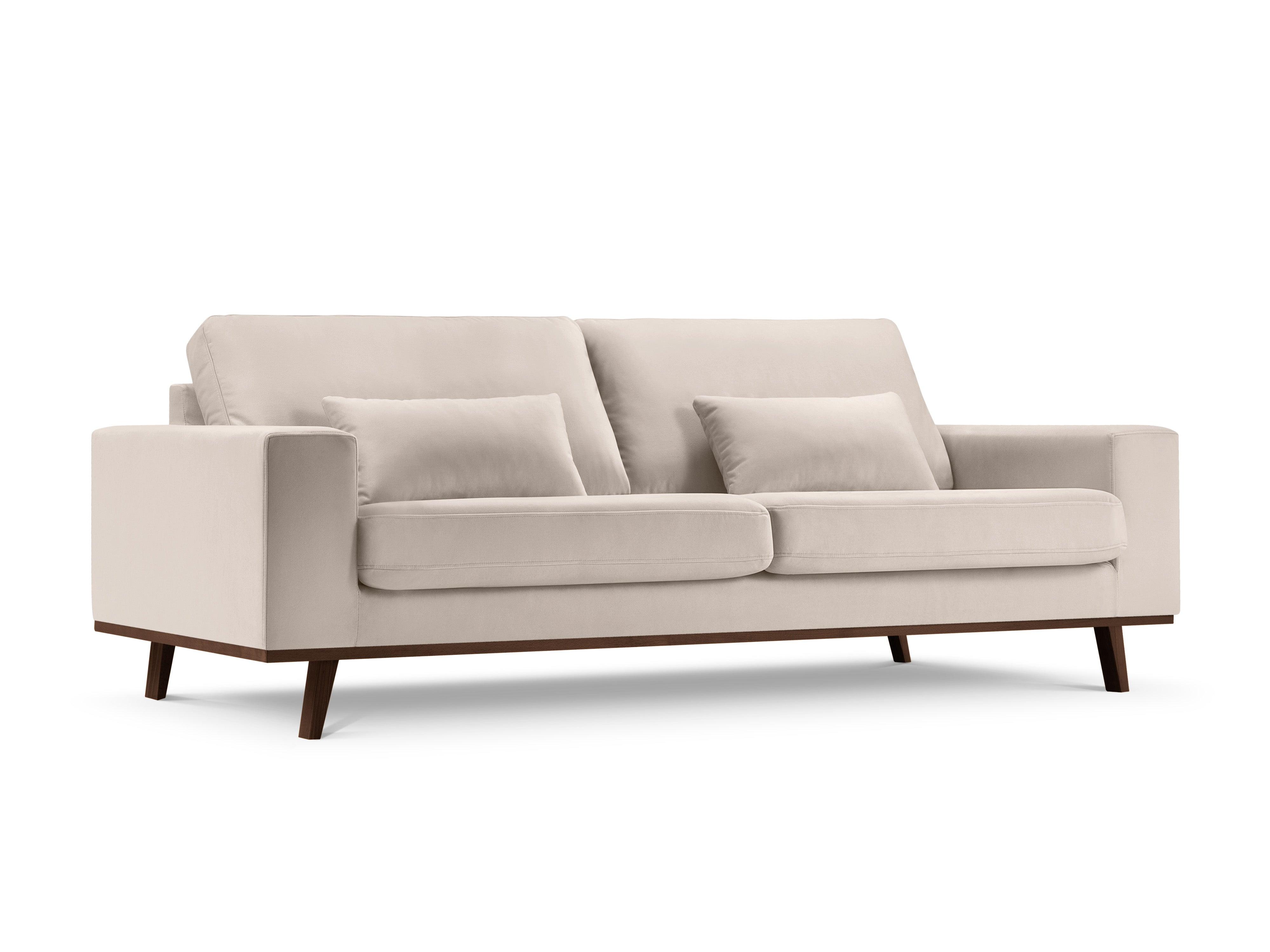 Sofa aksamitna 3-osobowa HEBE beżowy Mazzini Sofas Eye on Design