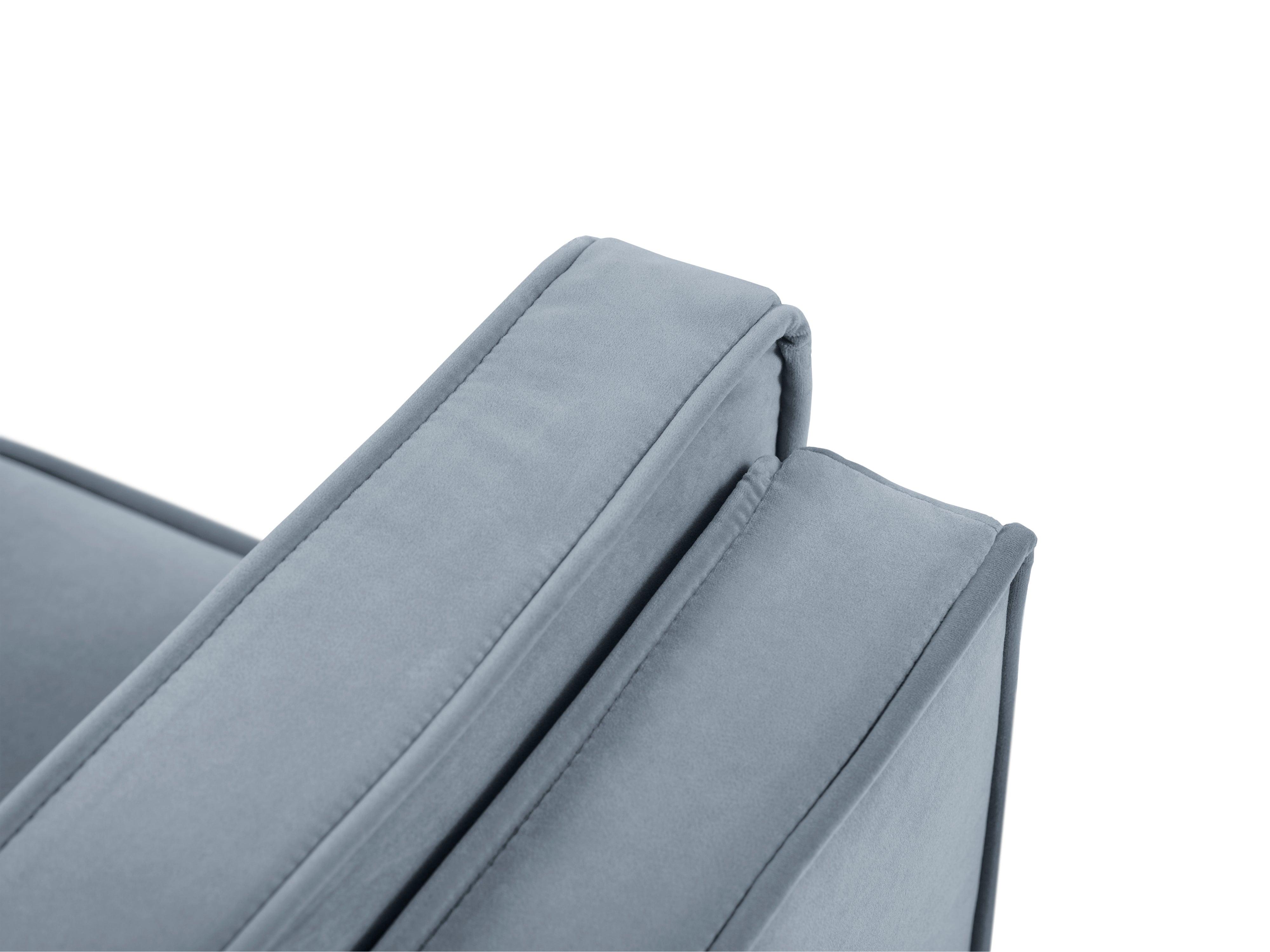Sofa aksamitna 3-osobowa LUIS jasnoniebieski z czarną podstawą Milo Casa Eye on Design