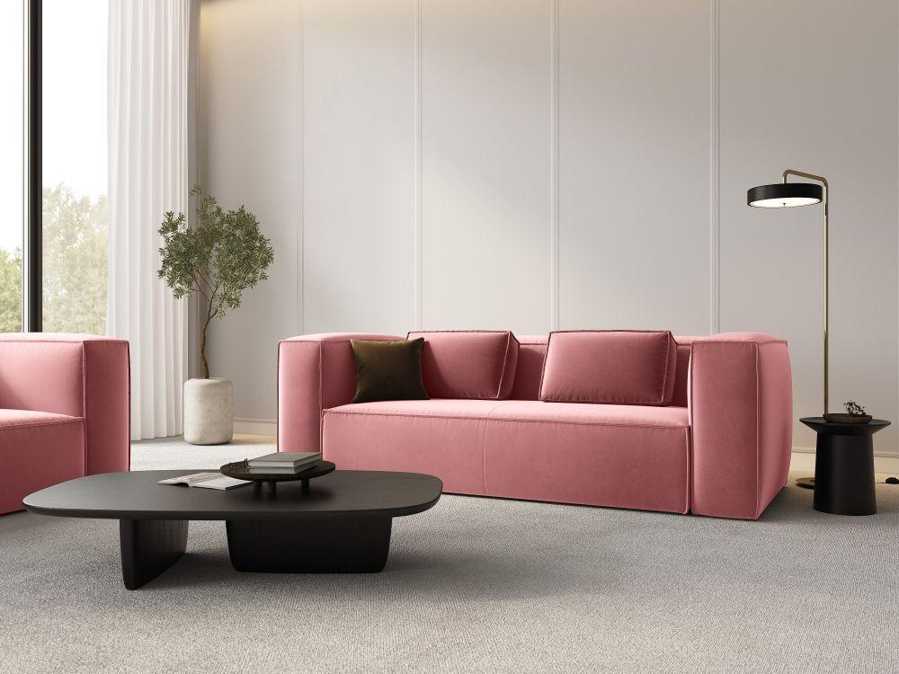 Sofa aksamitna 3-osobowa MACKAY łososiowy Cosmopolitan Design Eye on Design