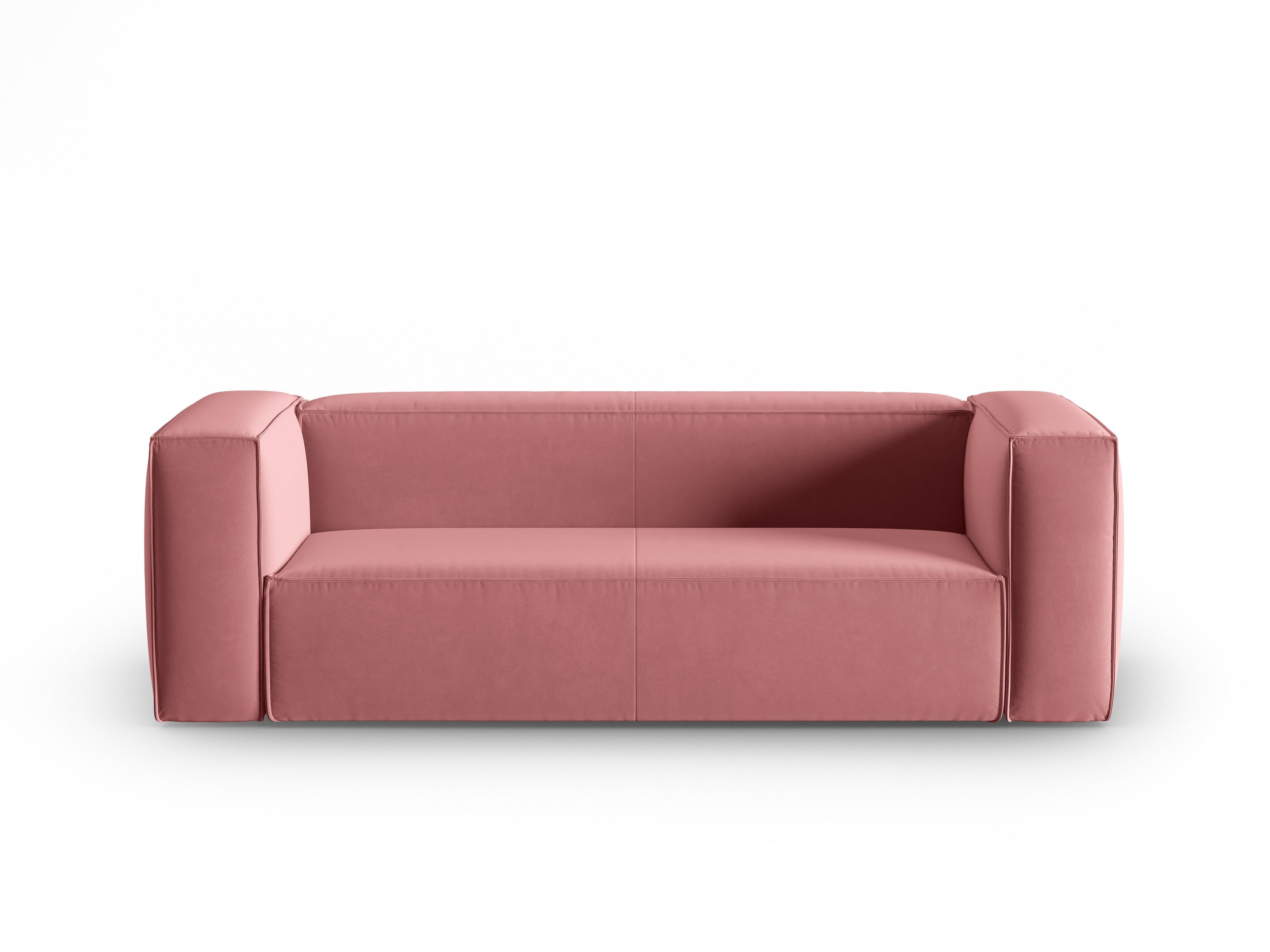 Sofa aksamitna 3-osobowa MACKAY łososiowy Cosmopolitan Design Eye on Design