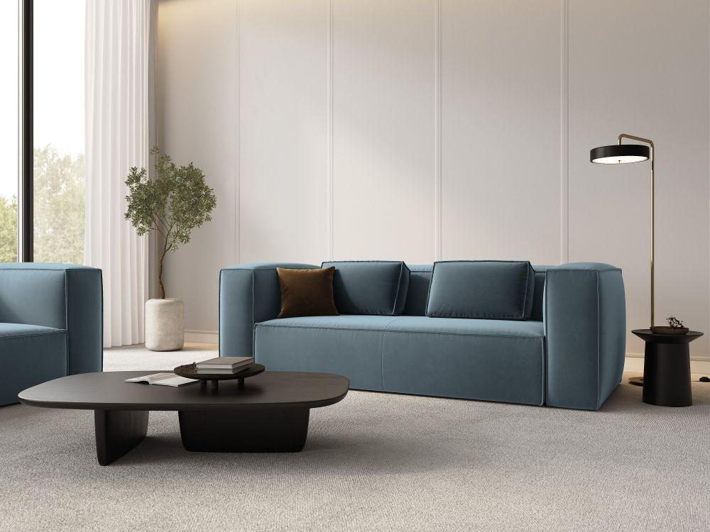 Sofa aksamitna 3-osobowa MACKAY niebieski Cosmopolitan Design Eye on Design