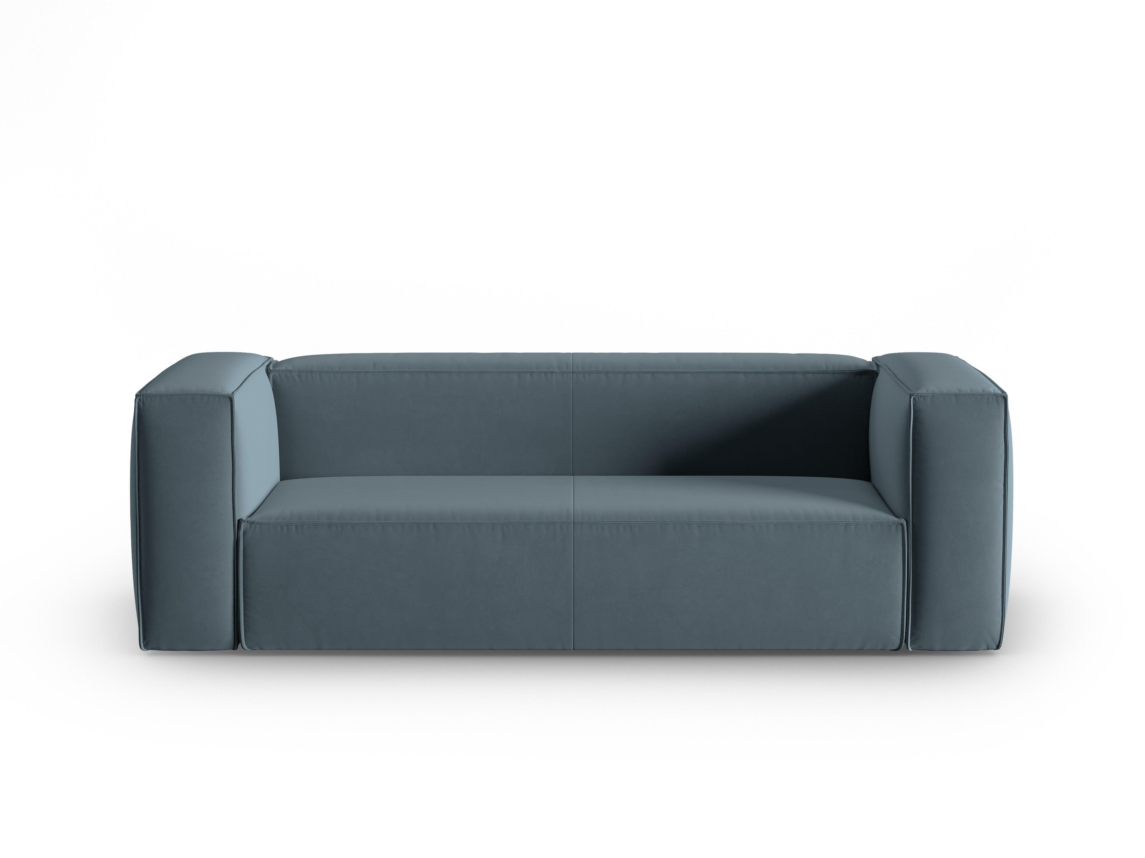 Sofa aksamitna 3-osobowa MACKAY niebieski Cosmopolitan Design Eye on Design
