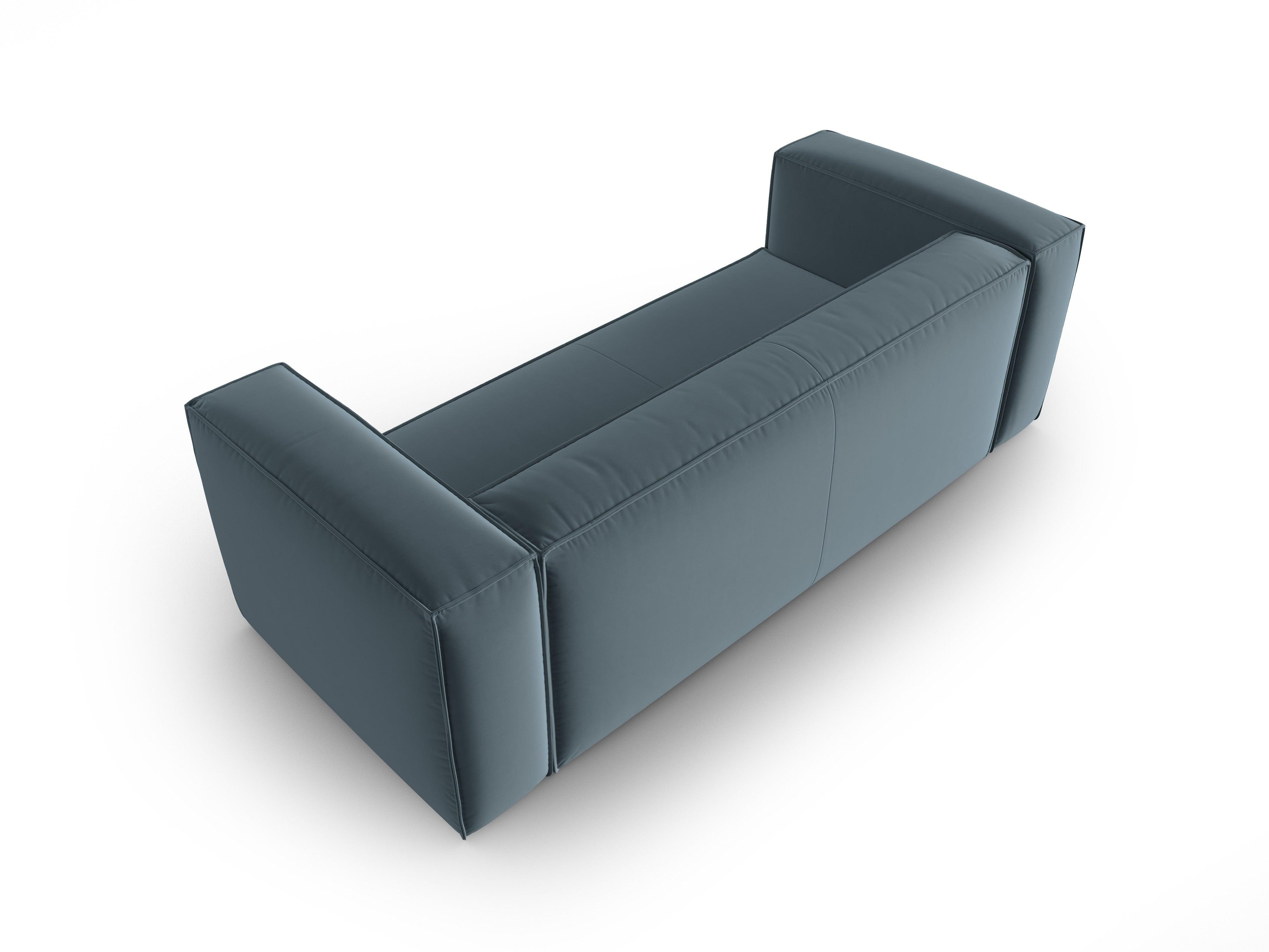 Sofa aksamitna 3-osobowa MACKAY niebieski Cosmopolitan Design Eye on Design
