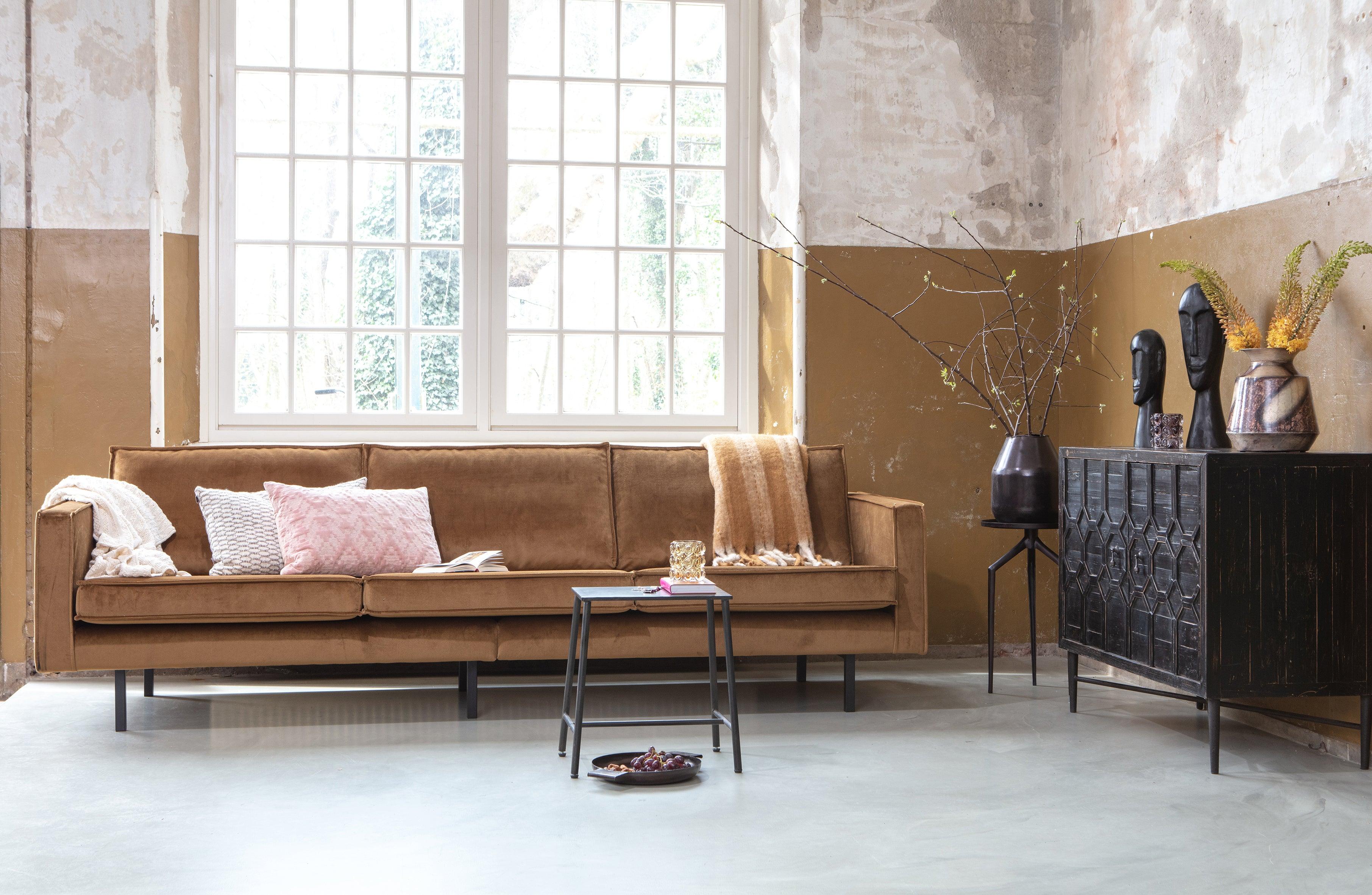 Sofa aksamitna 3-osobowa RODEO miodowy Be Pure Eye on Design