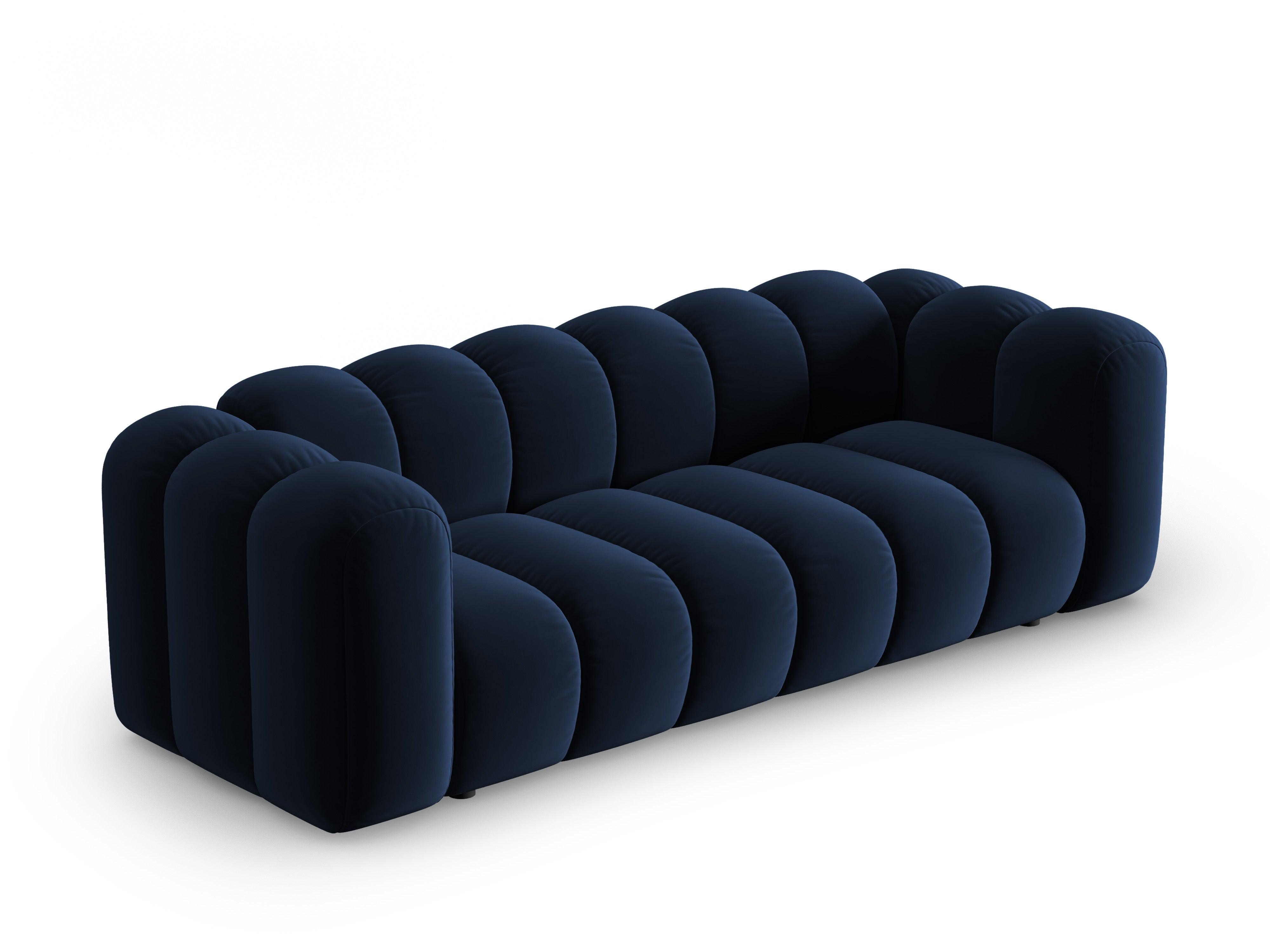 Sofa aksamitna 3-osobowa SKYLER granatowy Interieurs 86 Eye on Design
