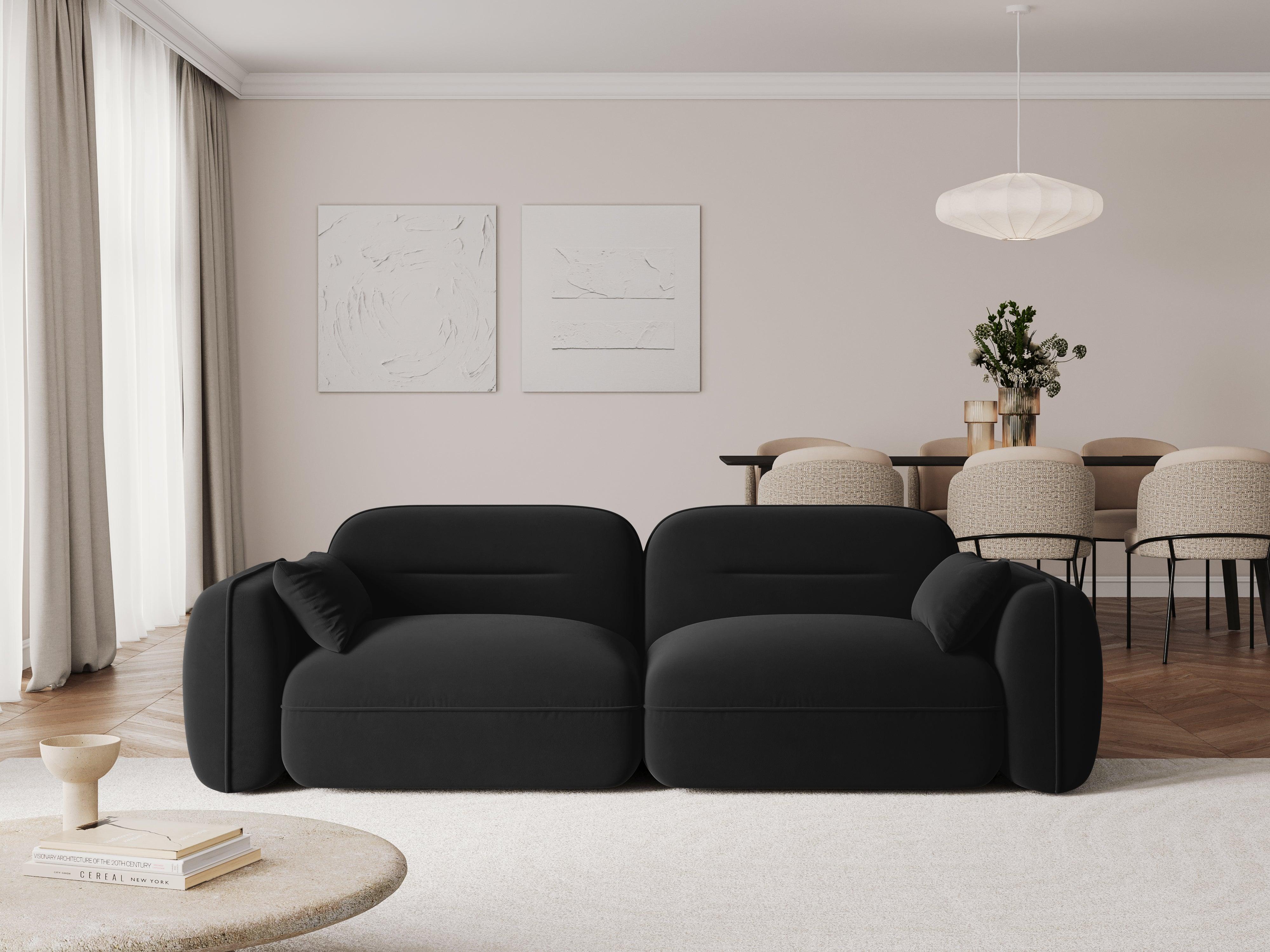 Sofa modułowa aksamitna 3-osobowa SYDNEY czarny Cosmopolitan Design Eye on Design
