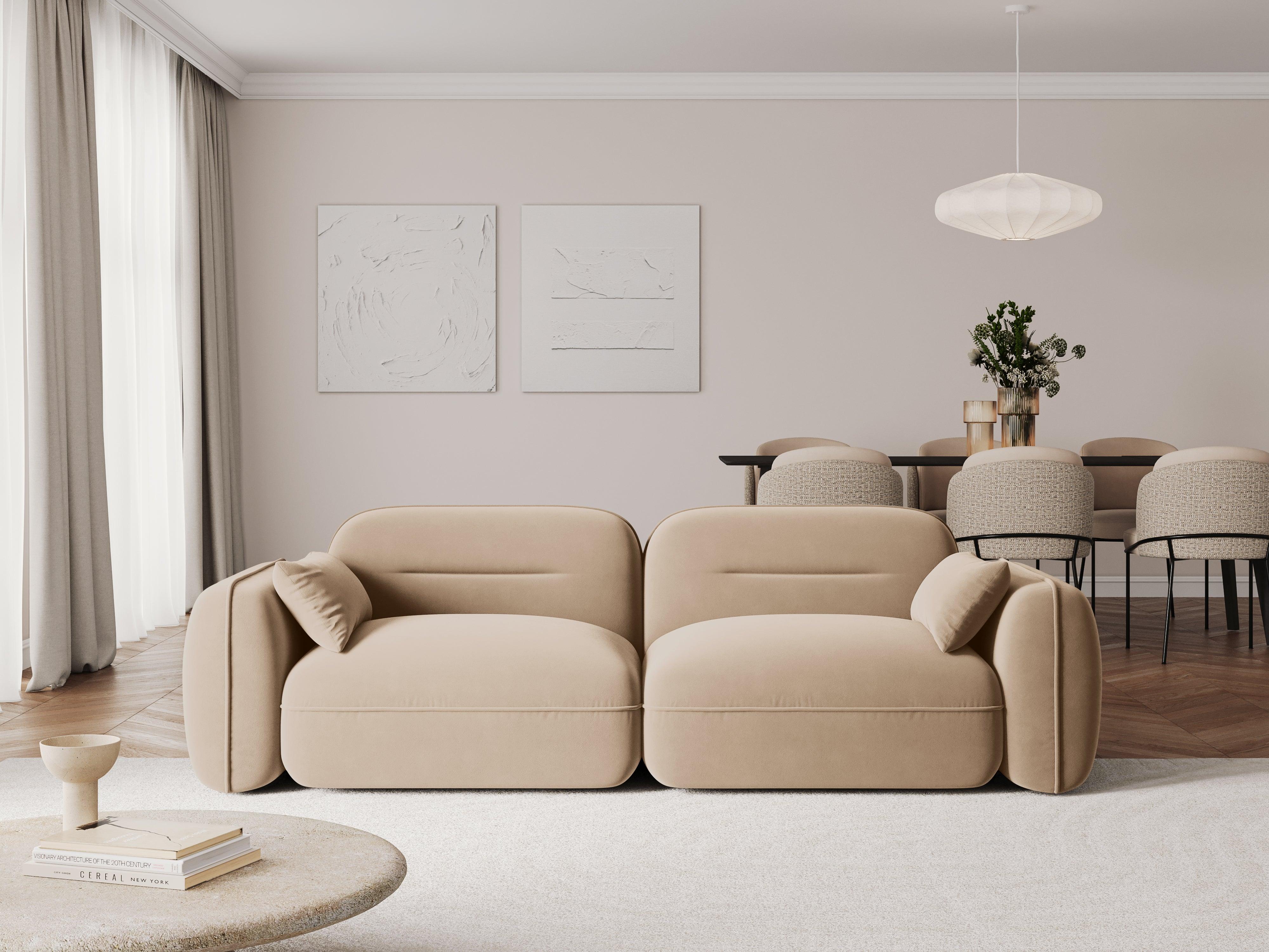 Sofa modułowa aksamitna 3-osobowa SYDNEY piaskowa Cosmopolitan Design Eye on Design