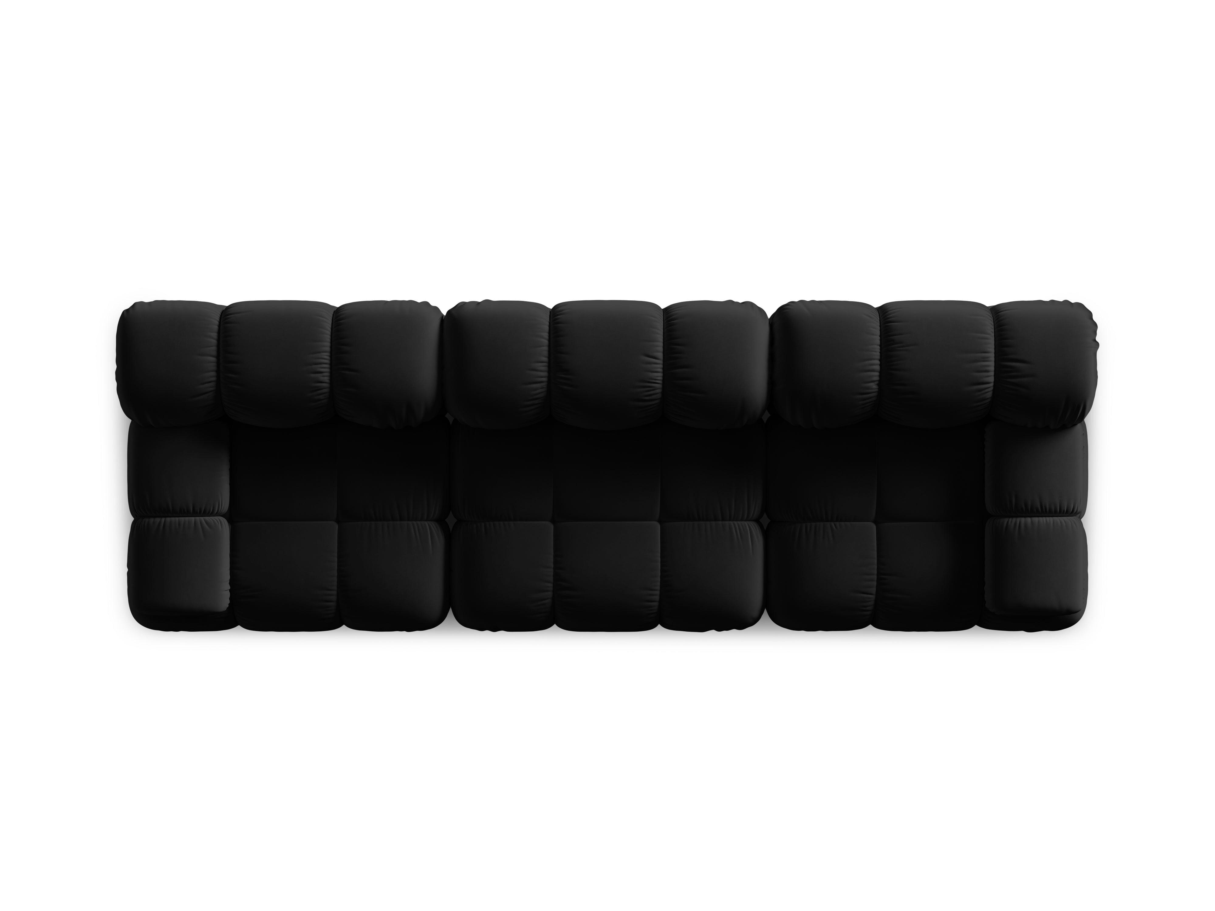 Sofa aksamitna 3-osobowa TROPEA czarny Milo Casa Eye on Design