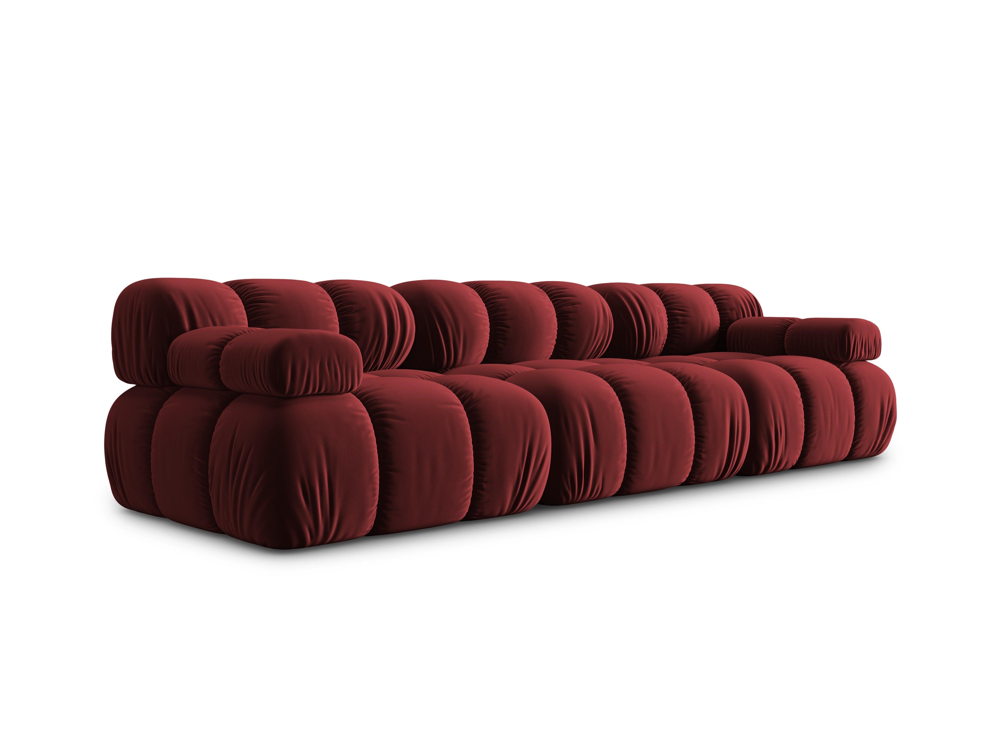 Sofa aksamitna 3-osobowa TROPEA rubinowy Milo Casa Eye on Design