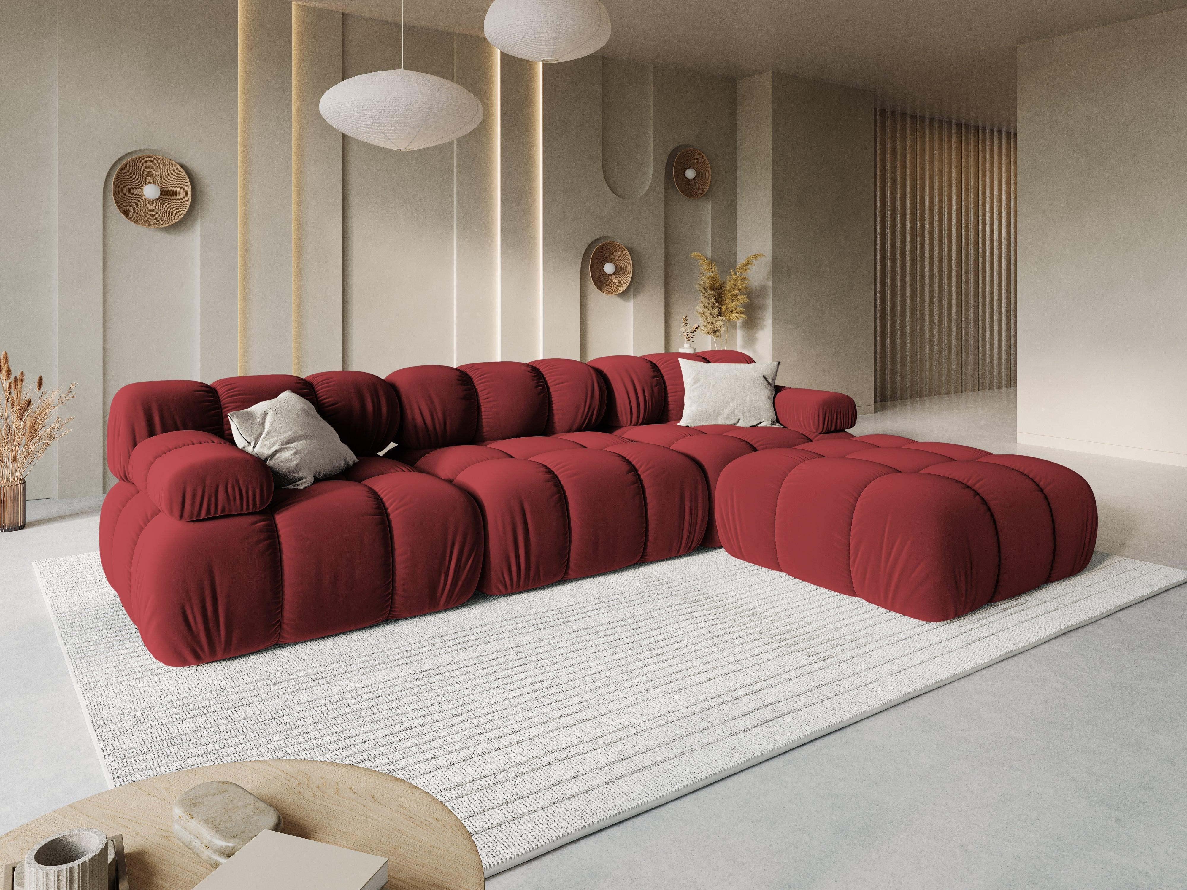 Sofa aksamitna 3-osobowa TROPEA rubinowy Milo Casa Eye on Design