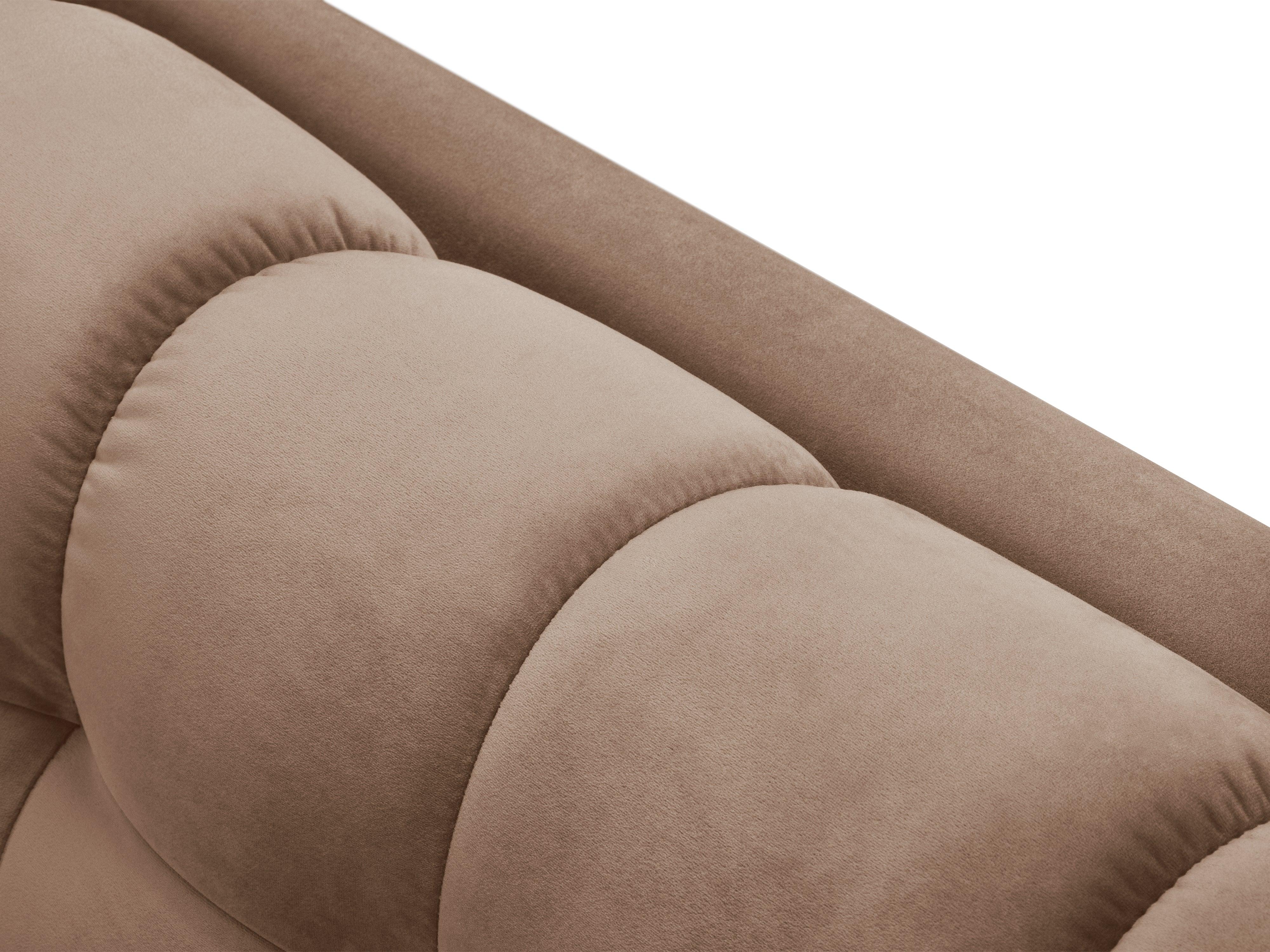 Sofa aksamitna 4-osobowa BALI beżowy z czarną podstawą Cosmopolitan Design Eye on Design