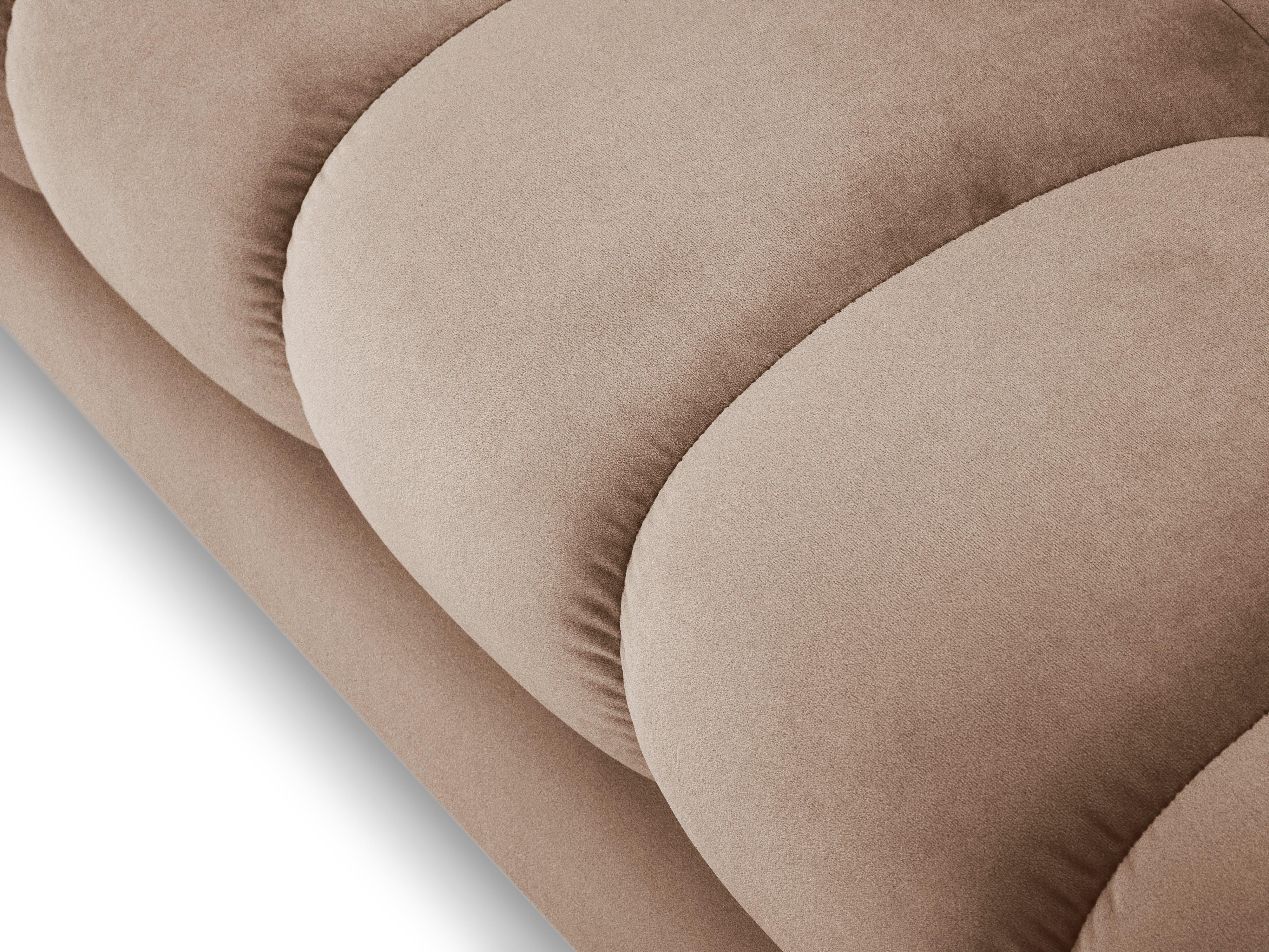 Sofa aksamitna 4-osobowa BALI beżowy z czarną podstawą Cosmopolitan Design Eye on Design