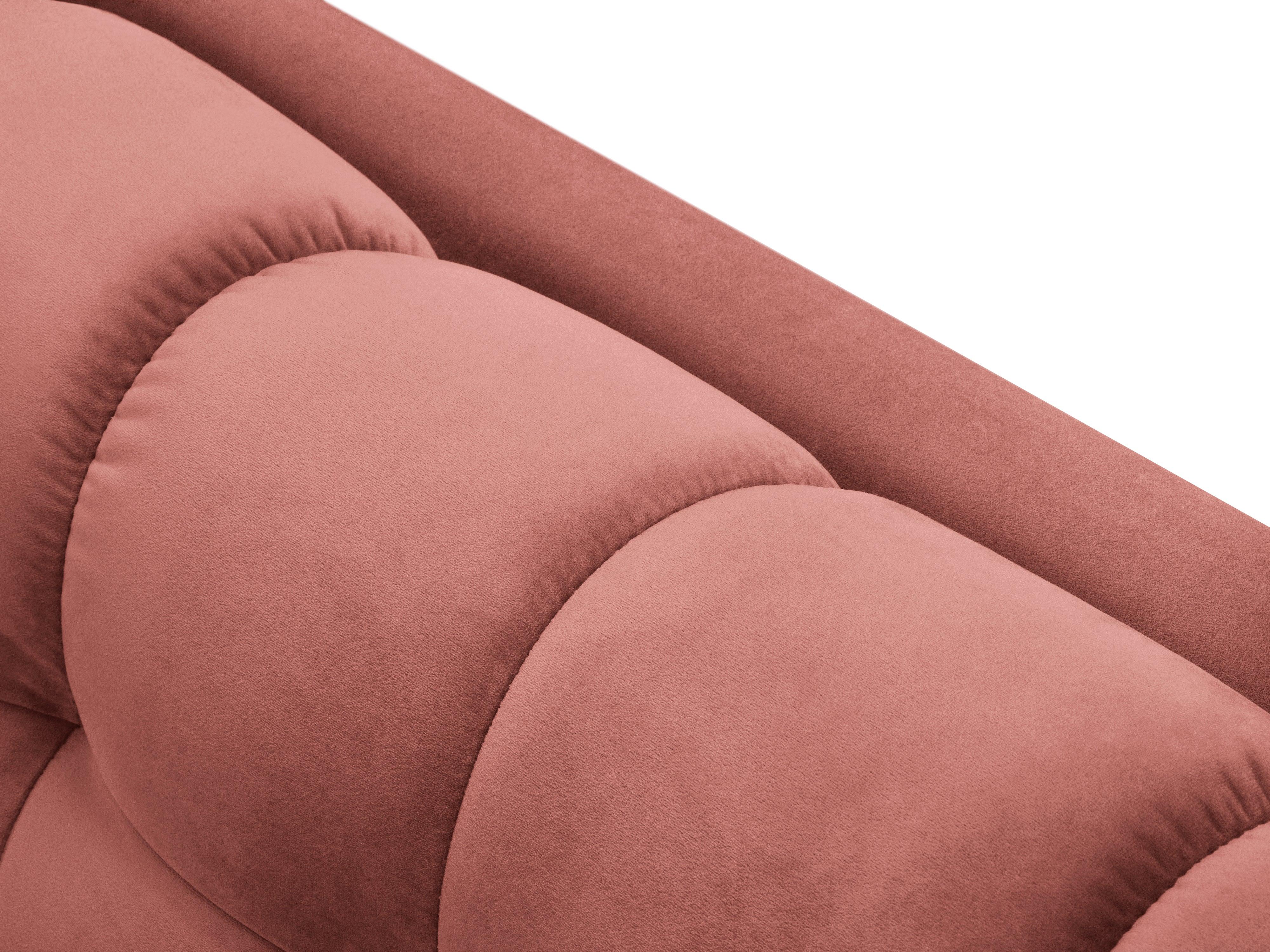 Sofa aksamitna 4-osobowa BALI różowy z czarną podstawą Cosmopolitan Design Eye on Design