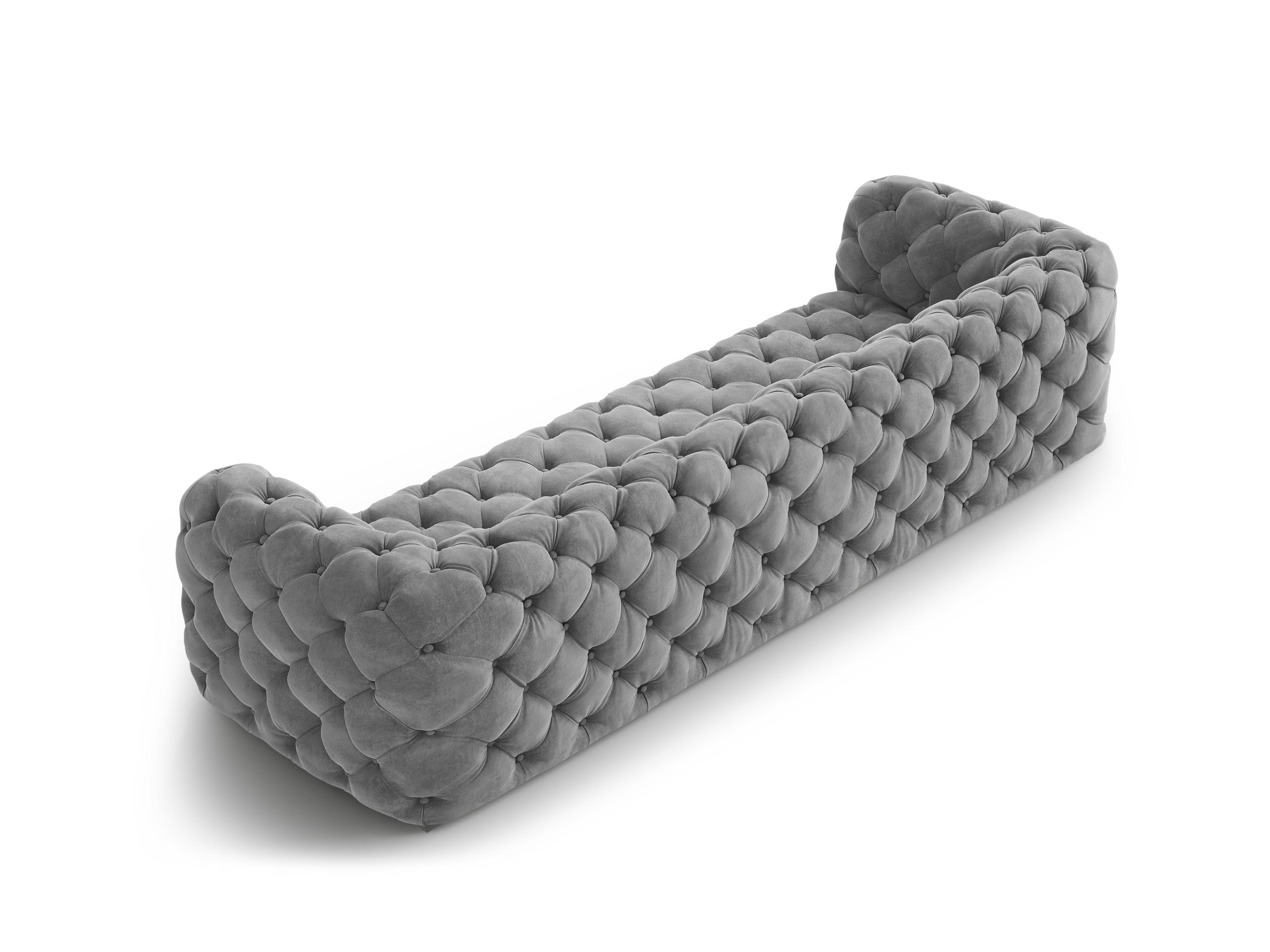 Sofa aksamitna 4-osobowa LOGE szary Windsor & Co Eye on Design
