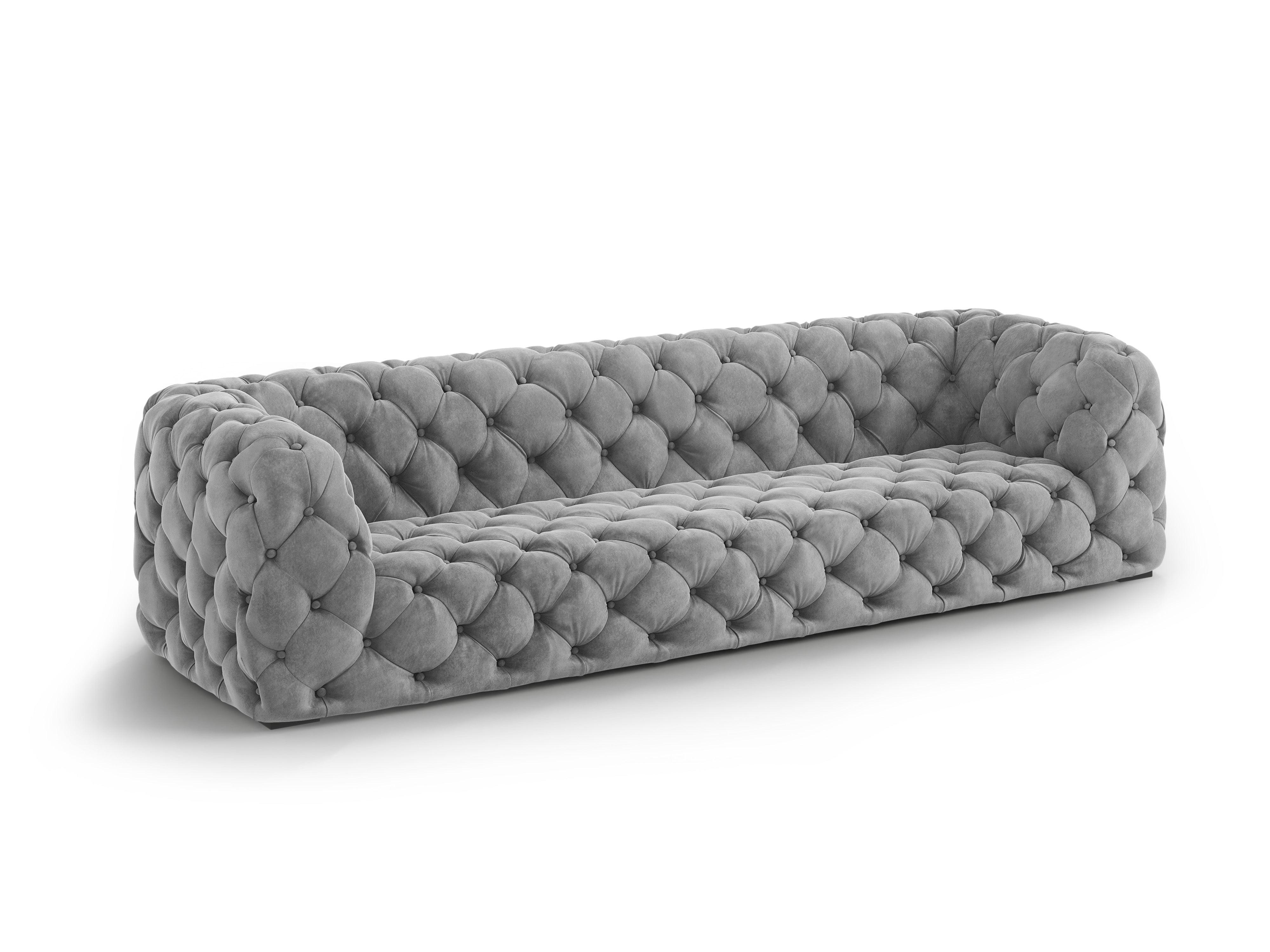 Sofa aksamitna 4-osobowa LOGE szary Windsor & Co Eye on Design