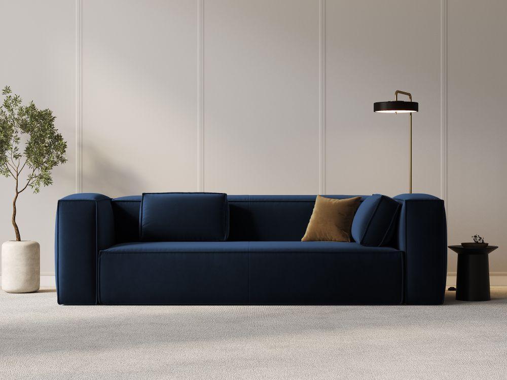 Sofa aksamitna 4-osobowa MACKAY granat królewski Cosmopolitan Design Eye on Design