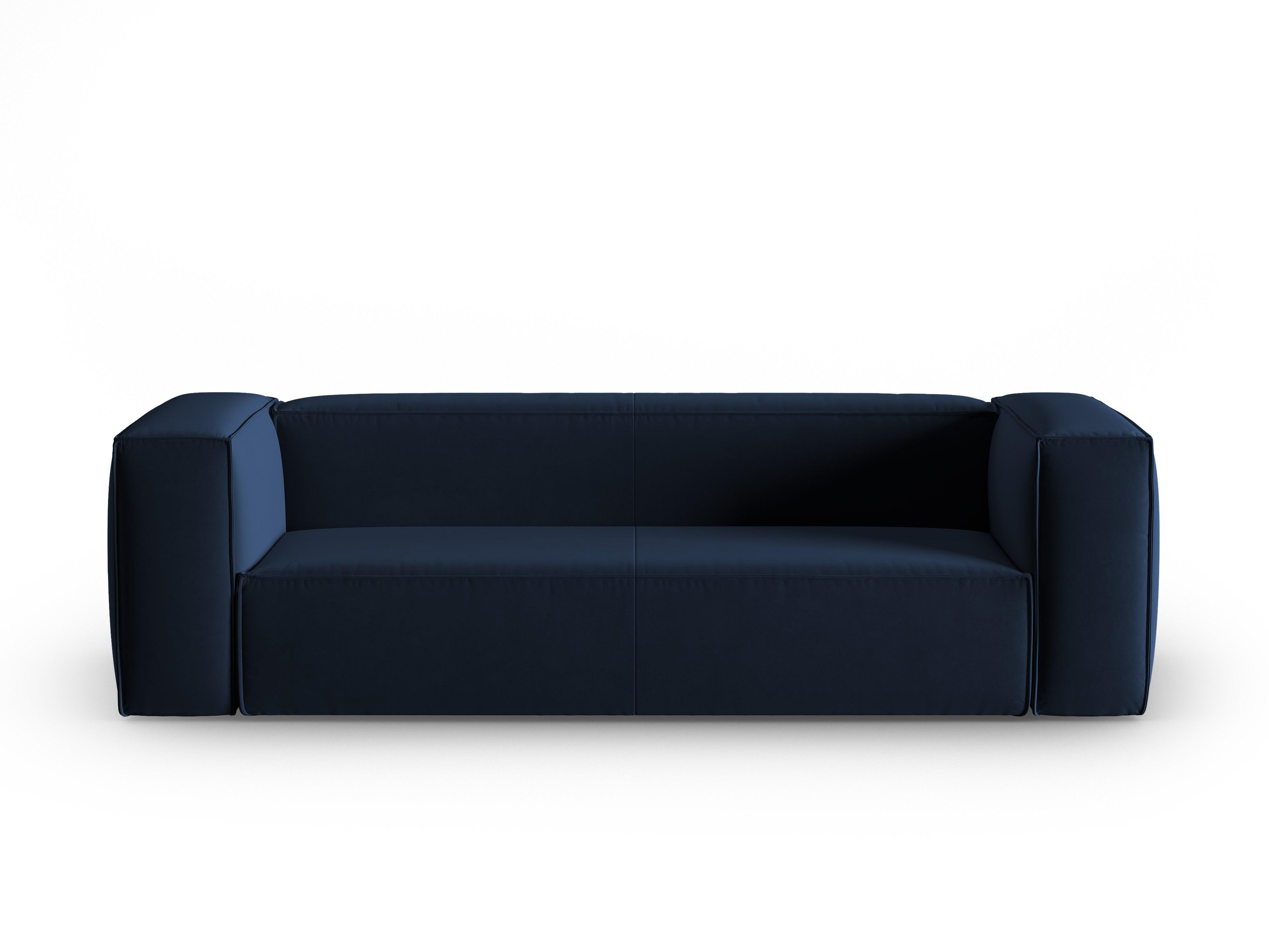 Sofa aksamitna 4-osobowa MACKAY granat królewski Cosmopolitan Design Eye on Design