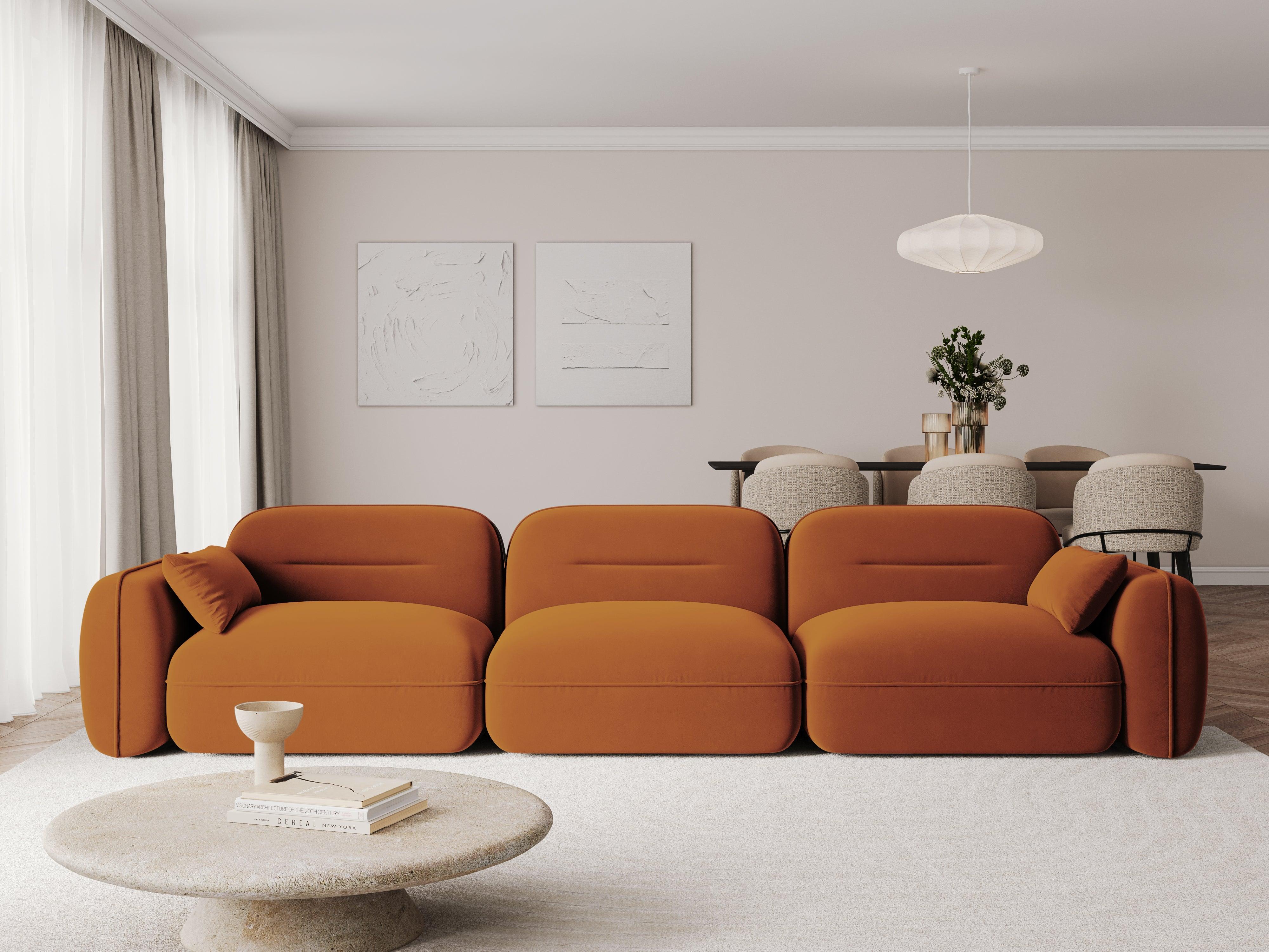 Sofa modułowa aksamitna 4-osobowa SYDNEY terracotta Cosmopolitan Design Eye on Design
