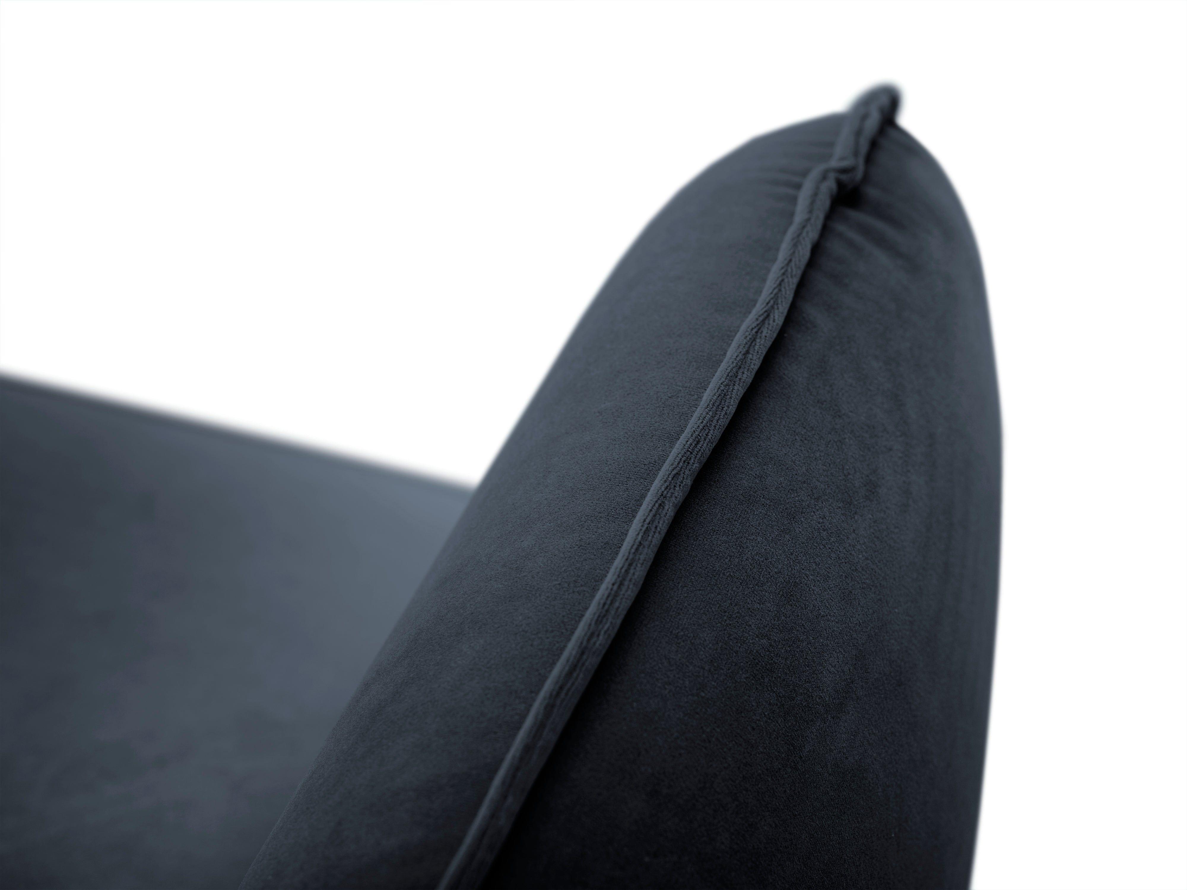 Sofa aksamitna 4-osobowa VIENNA granatowy ze złotą podstawą Cosmopolitan Design Eye on Design