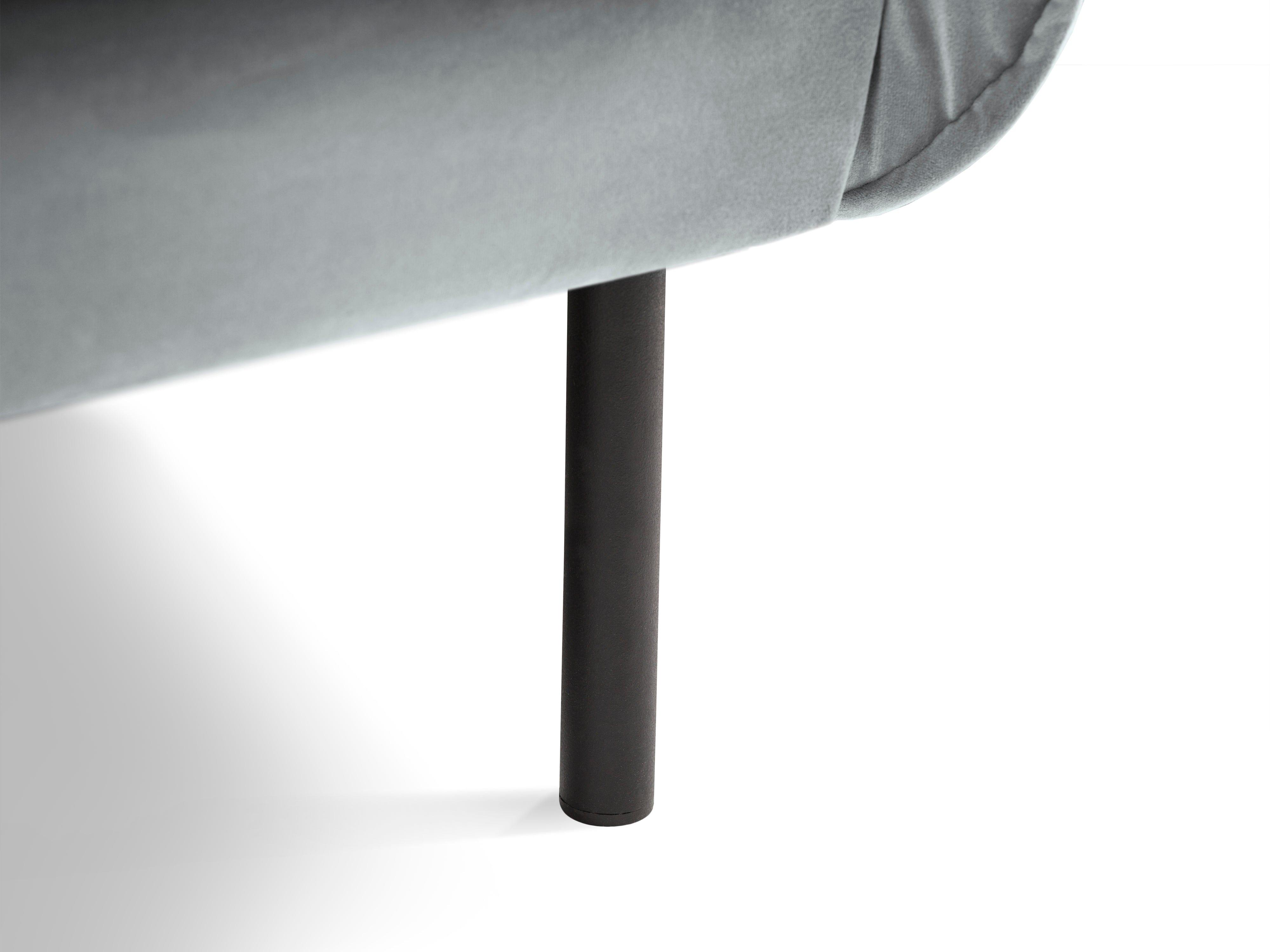 Sofa aksamitna 4-osobowa VIENNA jasnoszary z czarną podstawą Cosmopolitan Design Eye on Design