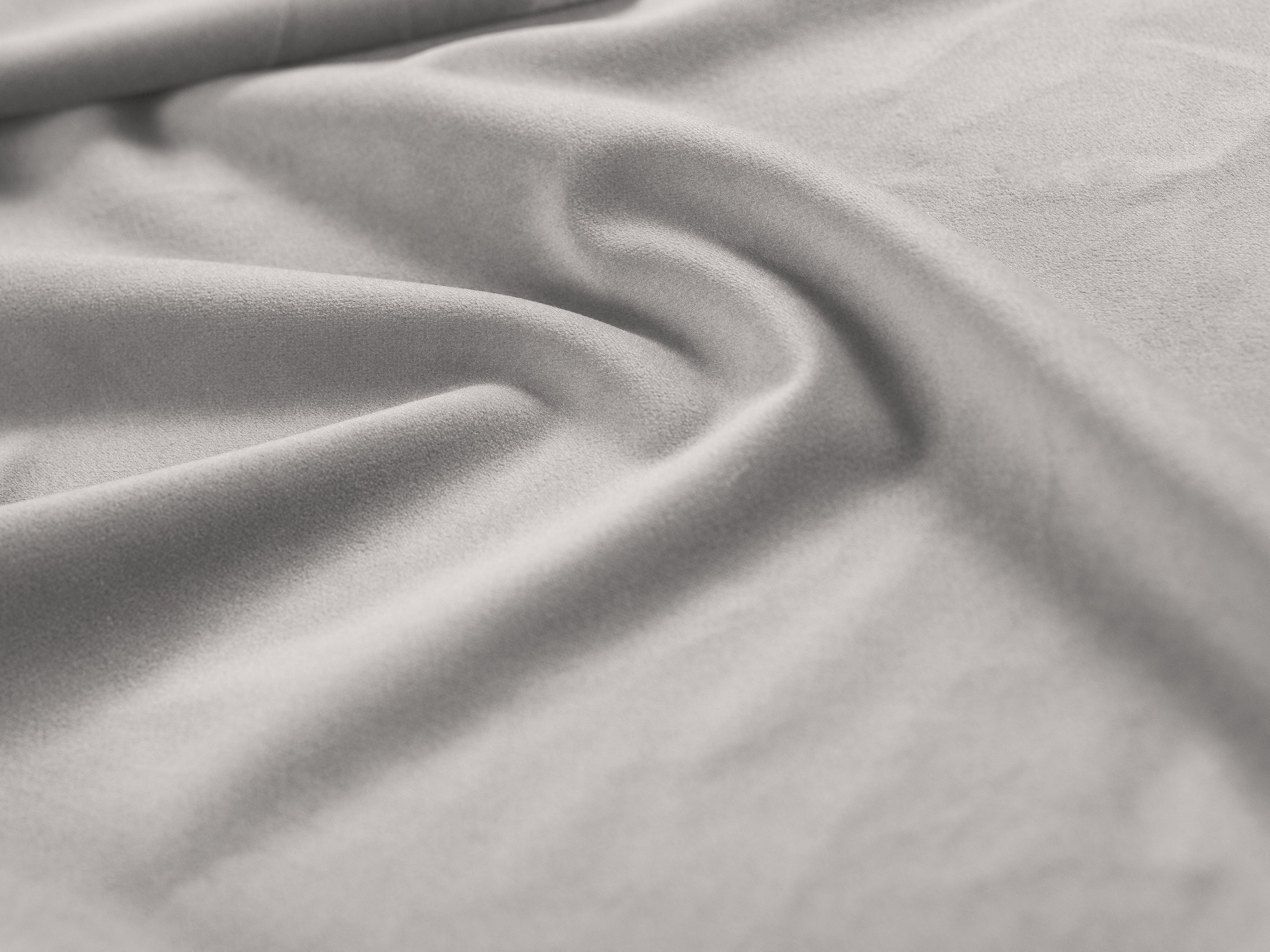 Sofa aksamitna panoramiczna 9-osobowa BALI srebrny z czarną podstawą Cosmopolitan Design Eye on Design