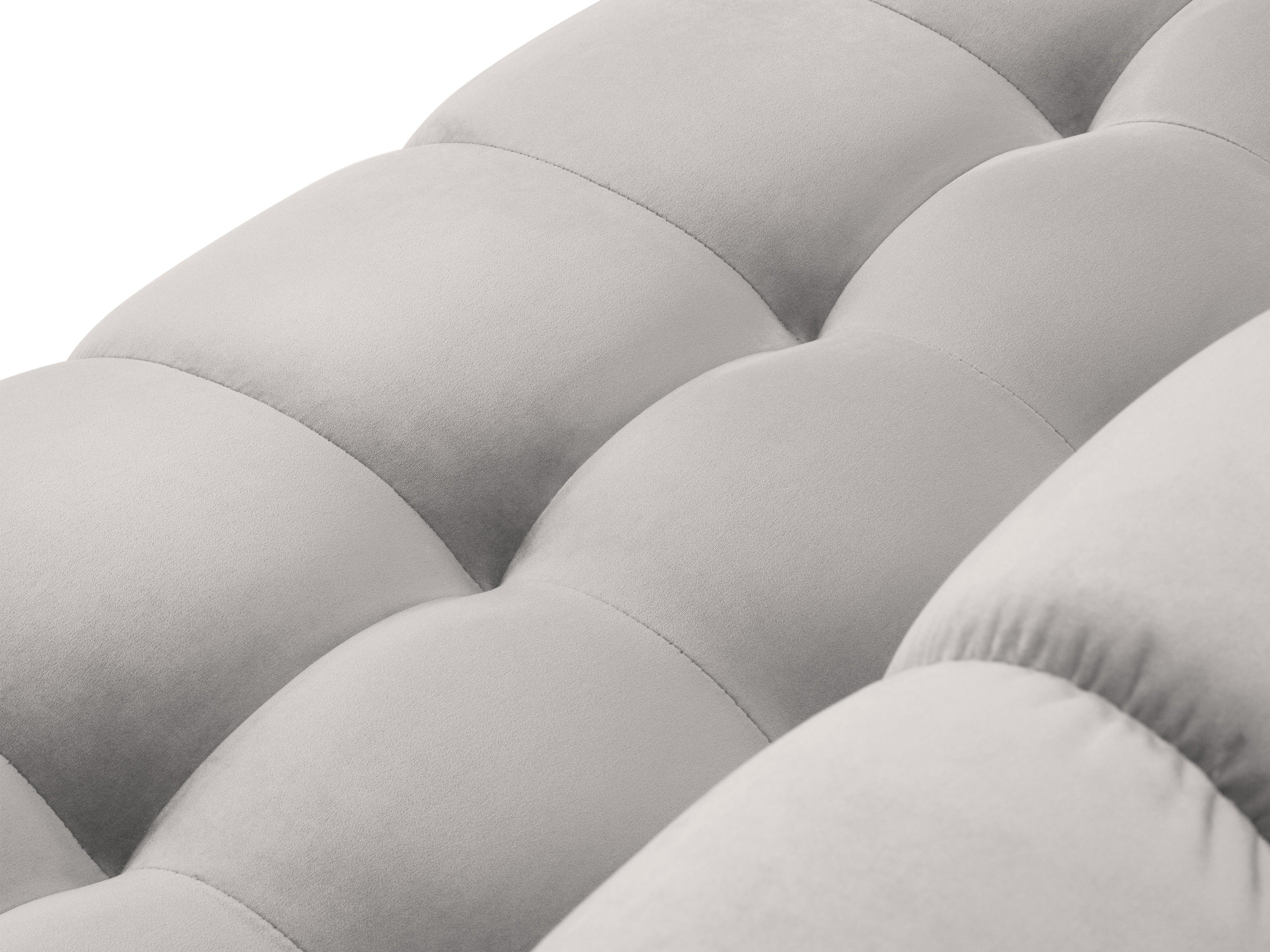 Sofa aksamitna panoramiczna 9-osobowa BALI srebrny ze złotą podstawą Cosmopolitan Design Eye on Design