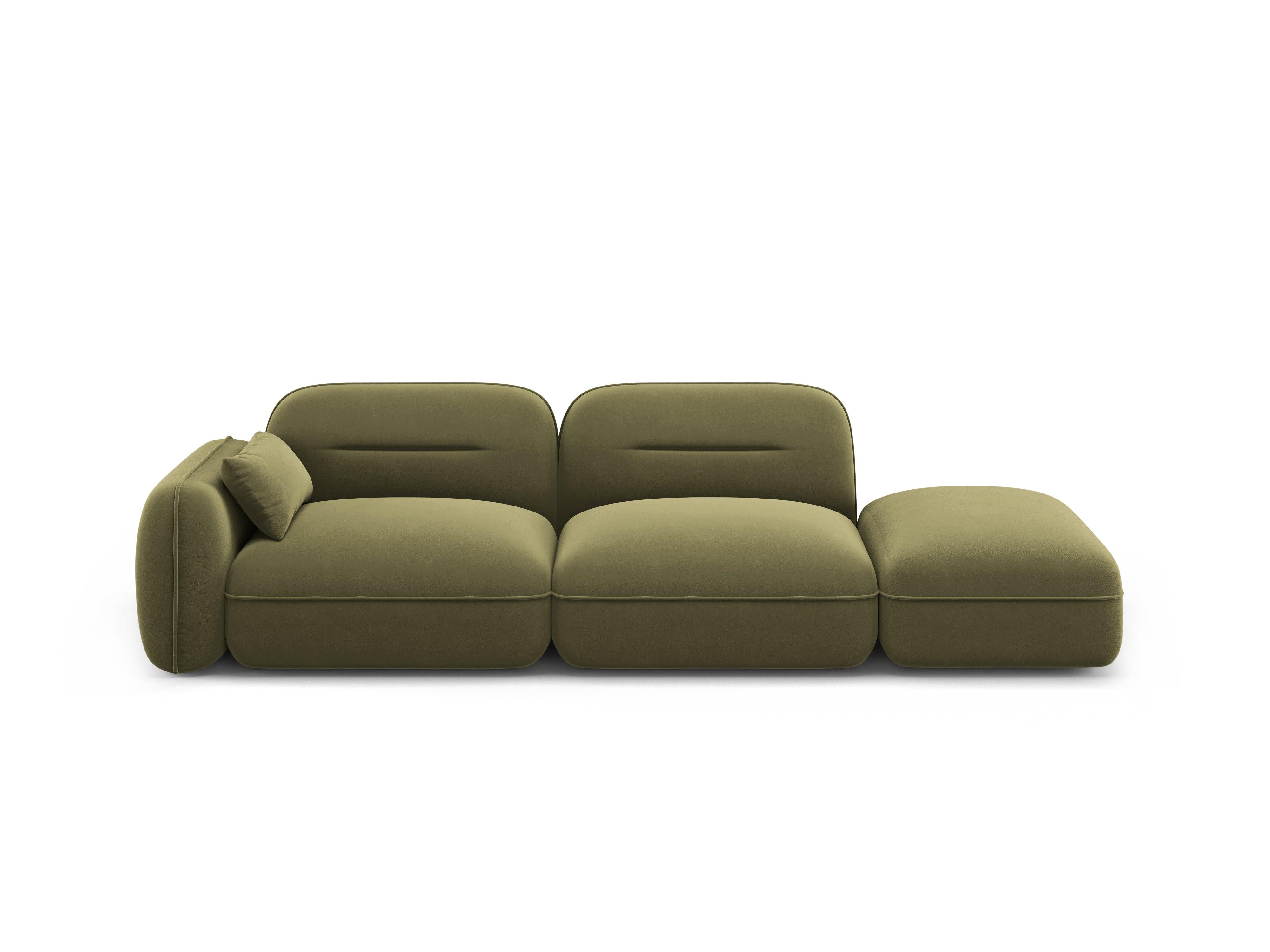 Sofa modułowa aksamitna prawostronna 3-osobowa SYDNEY jasnozielony Cosmopolitan Design Eye on Design