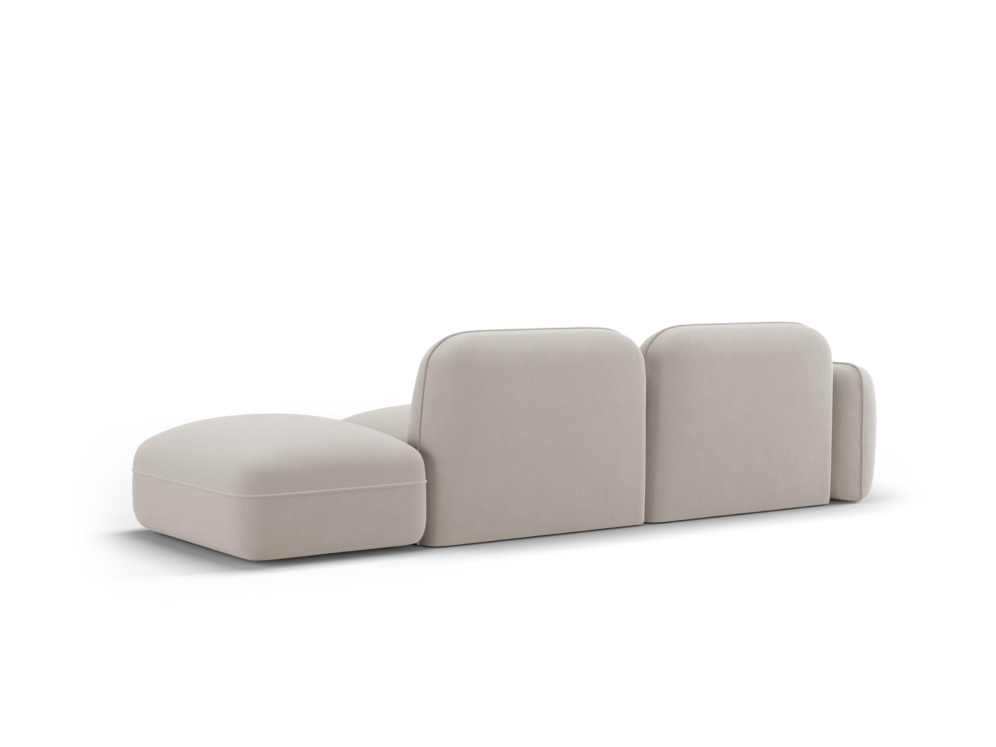 Sofa modułowa aksamitna prawostronna 3-osobowa SYDNEY kość słoniowa Cosmopolitan Design Eye on Design
