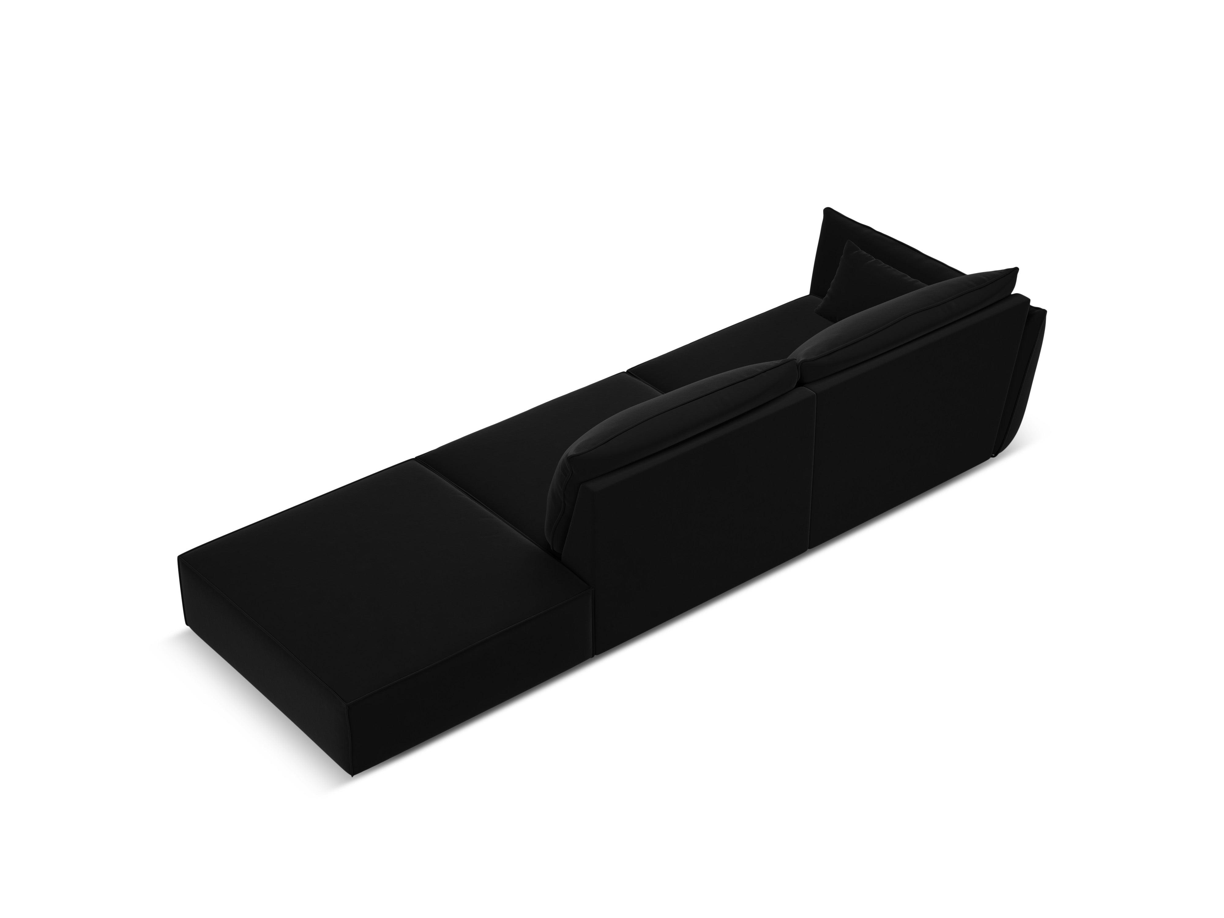 Sofa aksamitna prawostronna otwarta VANDA czarny Mazzini Sofas Eye on Design