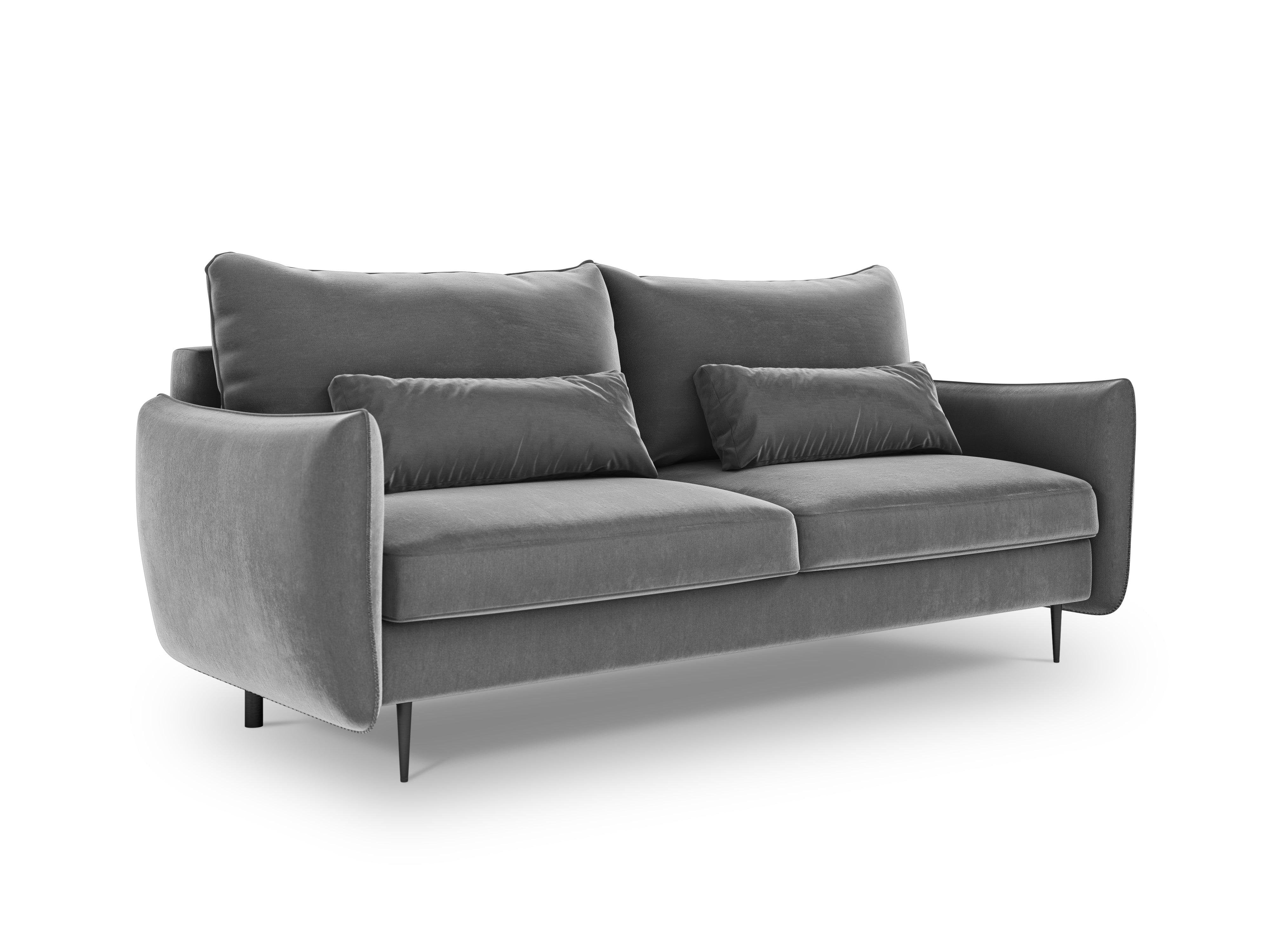 Sofa aksamitna z funkcją spania VERMONT szary Cosmopolitan Design Eye on Design