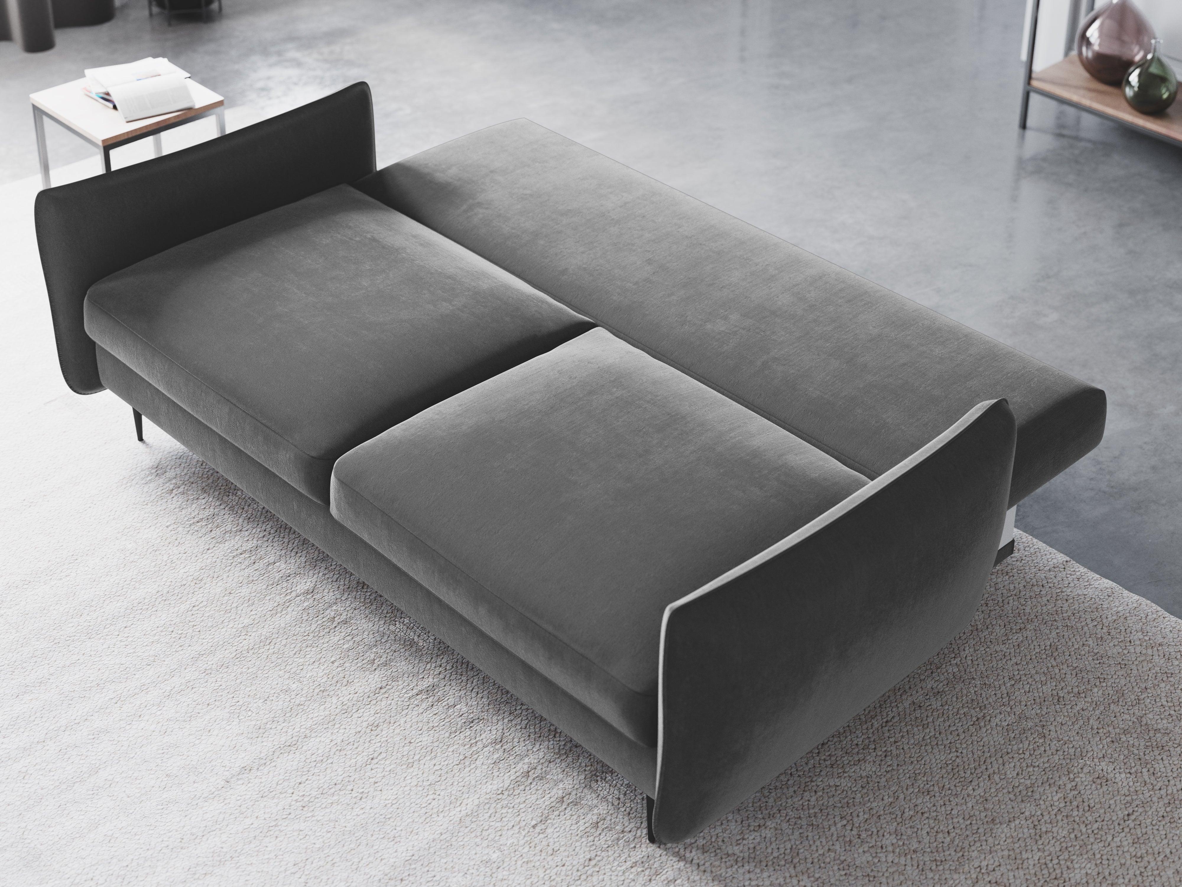 Sofa aksamitna z funkcją spania VERMONT szary Cosmopolitan Design Eye on Design