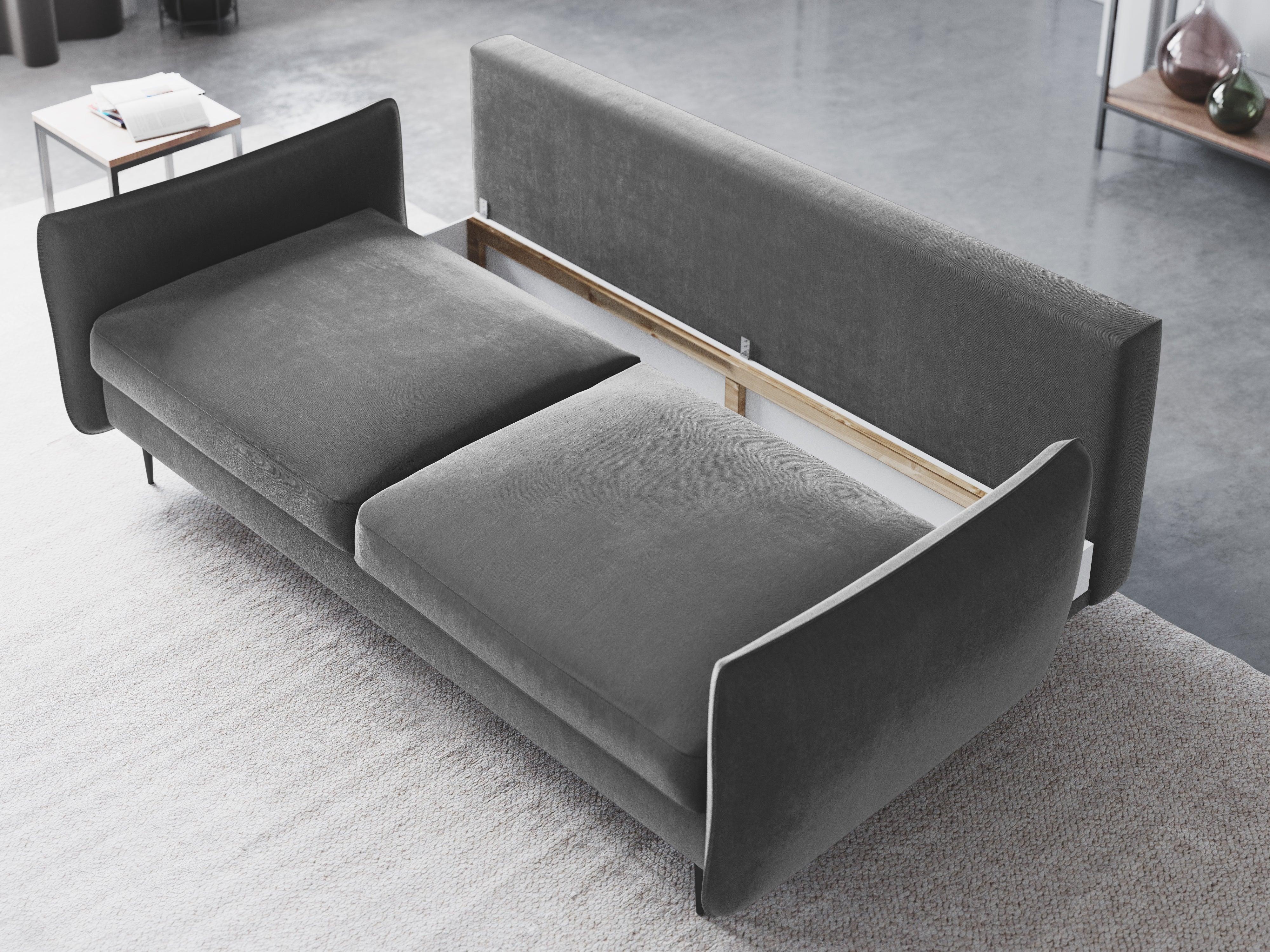 Sofa aksamitna z funkcją spania VERMONT szary Cosmopolitan Design Eye on Design