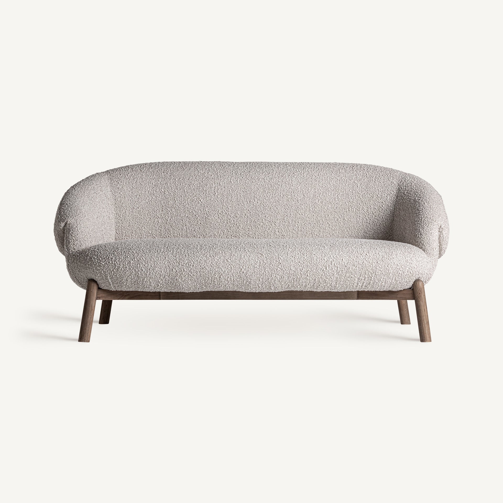 Sofa JACQUARD beige mit Holzgestell
