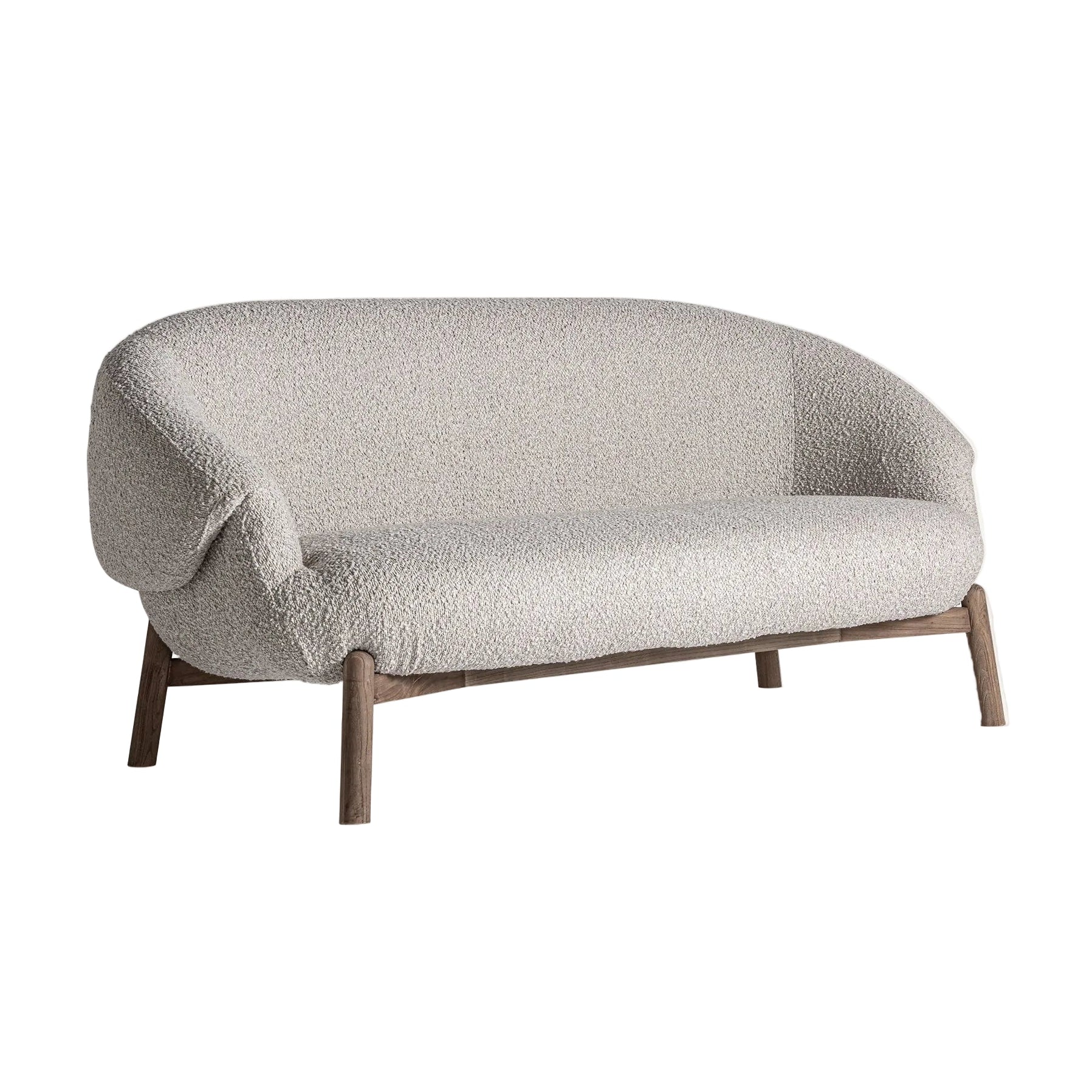 Sofa JACQUARD beige mit Holzgestell