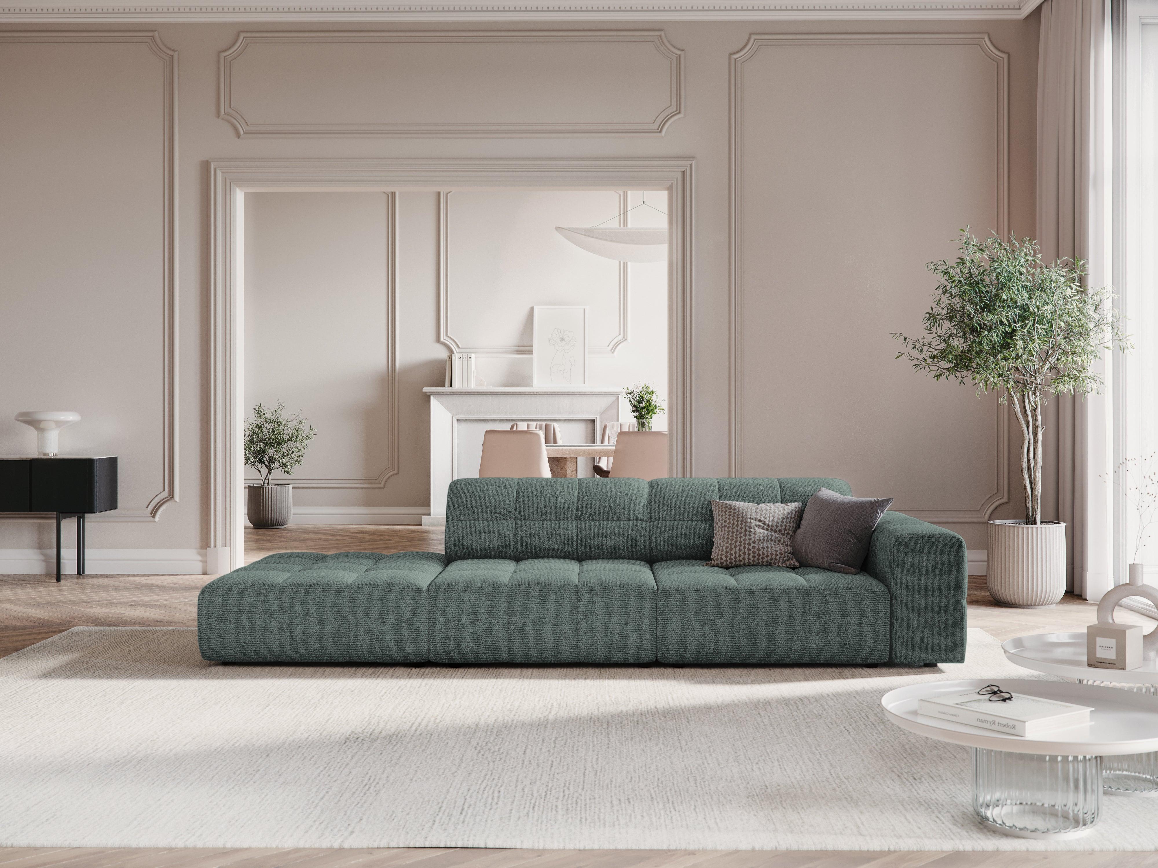 Sofa lewostronna 3-osobowa CHICAGO petrol szenil Cosmopolitan Design Eye on Design