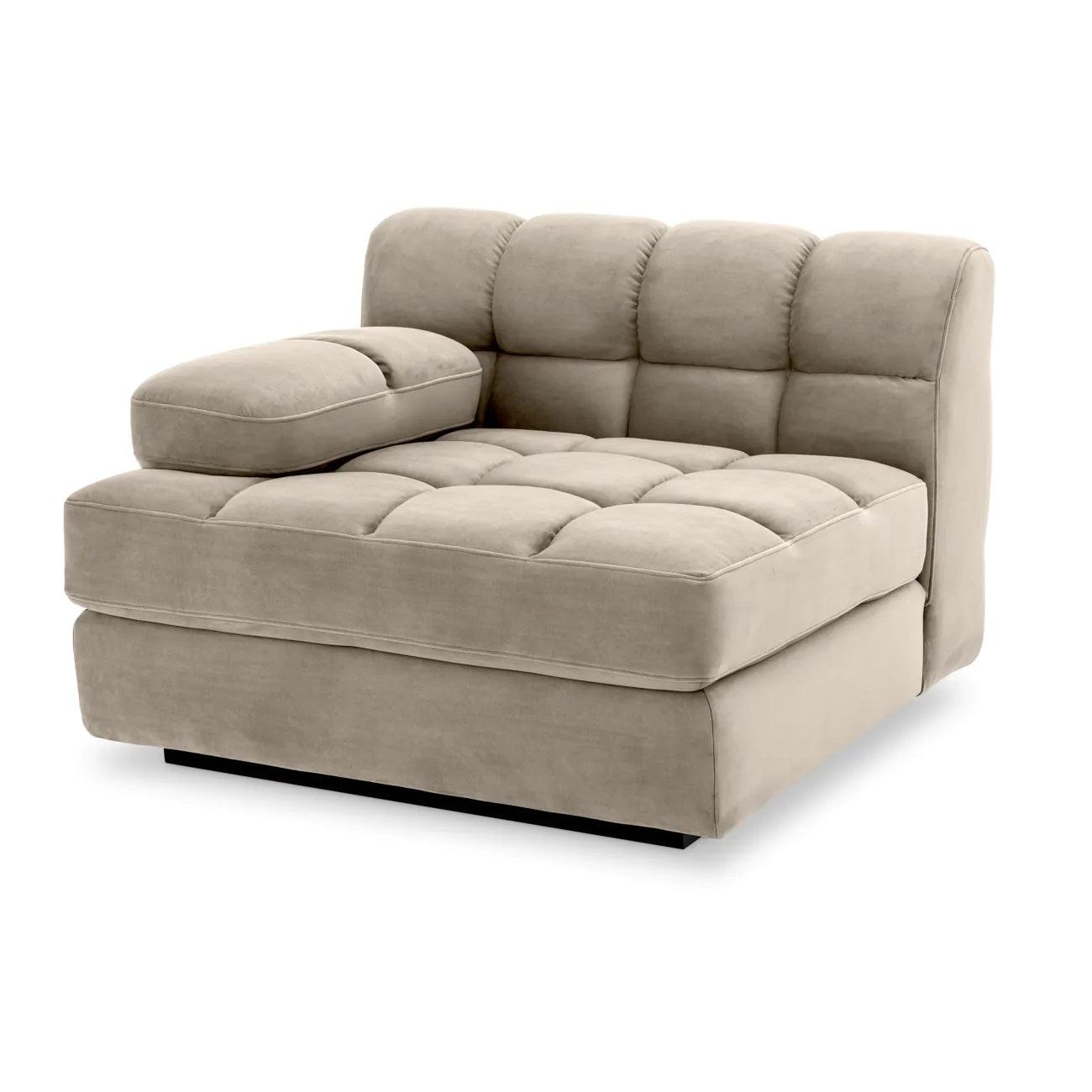 Sofa modułowa aksamitna DEAN - siedzisko narożne beżowe Eichholtz Eye on Design