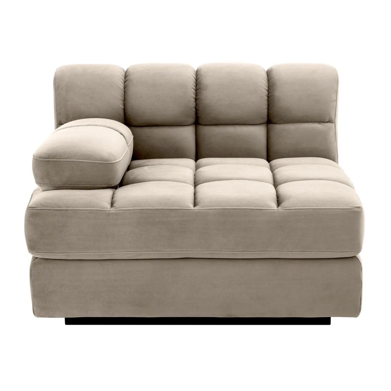 Sofa modułowa aksamitna DEAN - siedzisko narożne beżowe Eichholtz Eye on Design