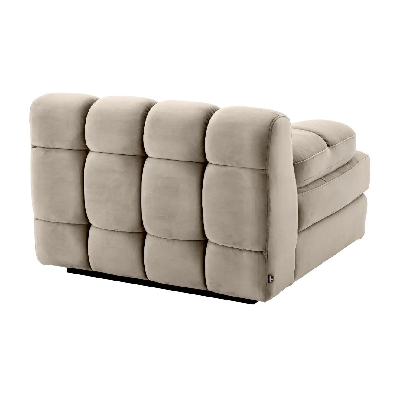 Sofa modułowa aksamitna DEAN - siedzisko narożne beżowe Eichholtz Eye on Design