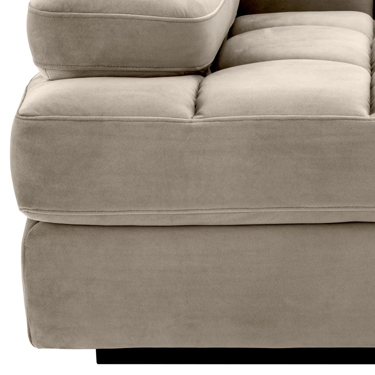 Sofa modułowa aksamitna DEAN - siedzisko narożne beżowe Eichholtz lewostronny Eye on Design