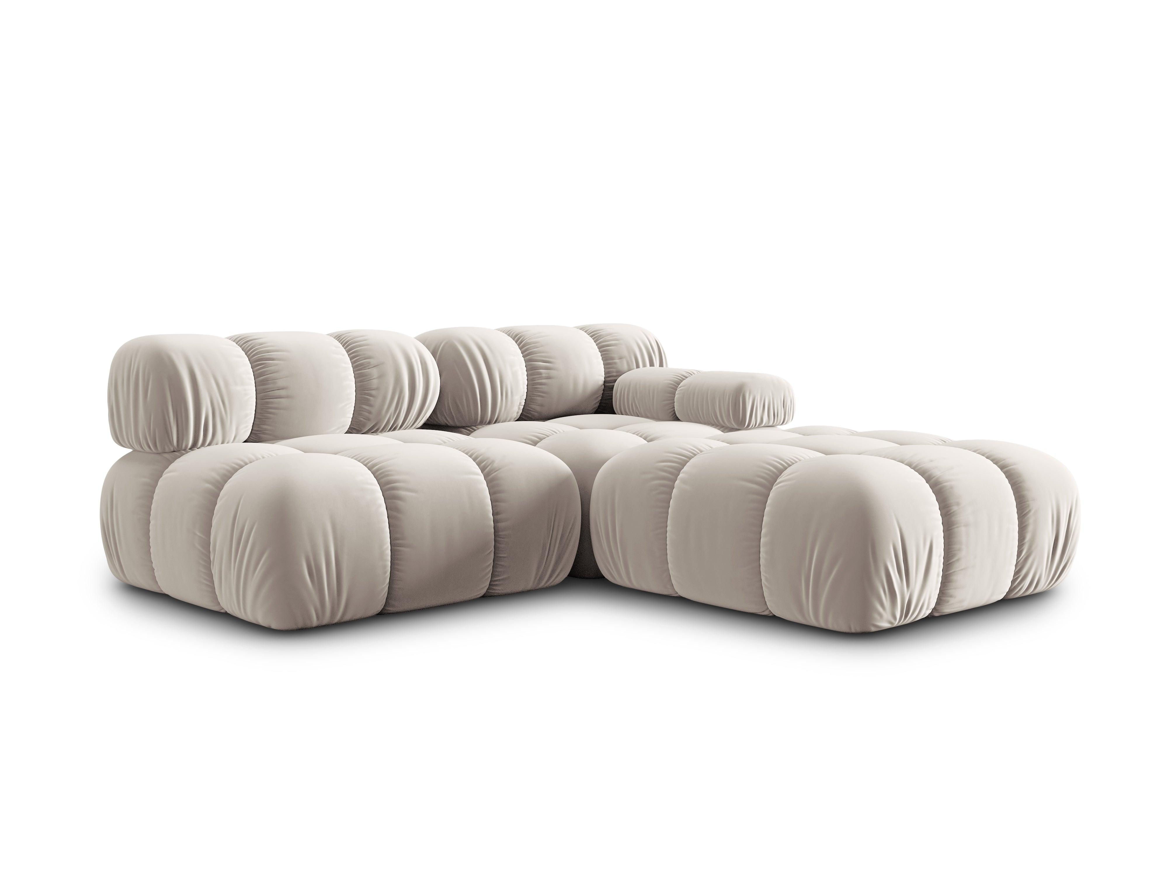 Sofa modułowa aksamitna lewostronna 4-osobowa TROPEA jasnobeżowy Milo Casa Eye on Design