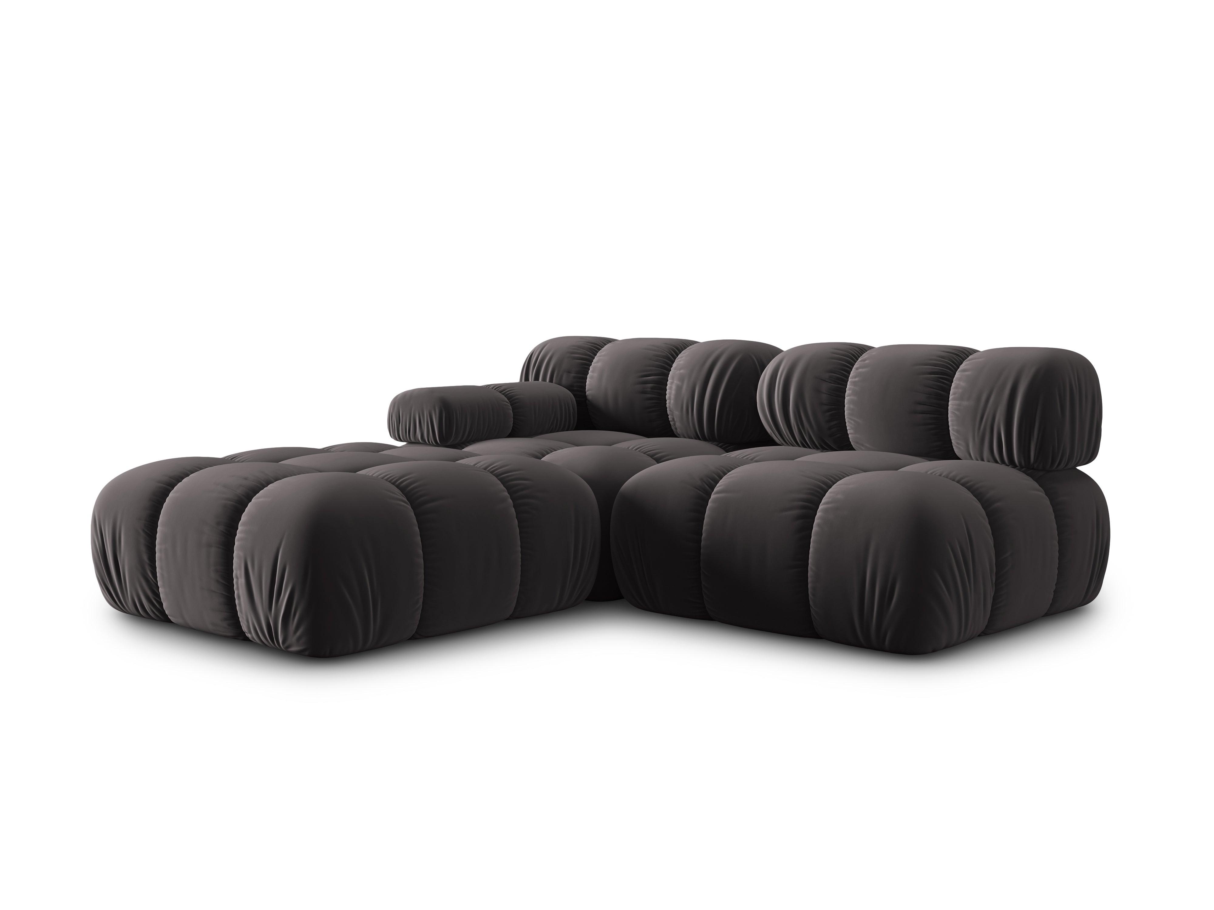 Sofa modułowa aksamitna prawostronna 4-osobowa TROPEA ciemnoszary Milo Casa Eye on Design