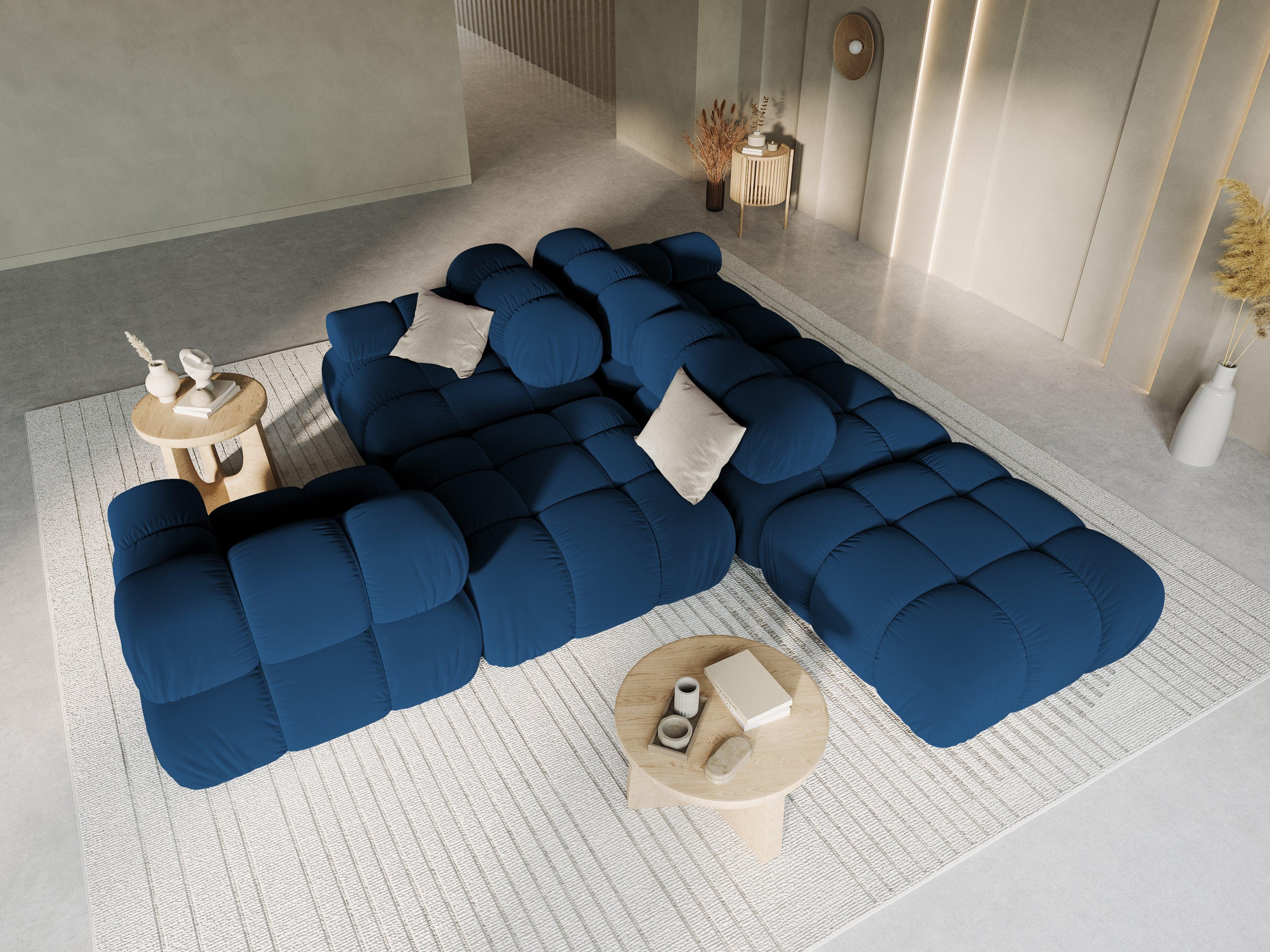 Sofa modułowa aksamitna prawostronna 4-osobowa TROPEA granat królewski Milo Casa Eye on Design