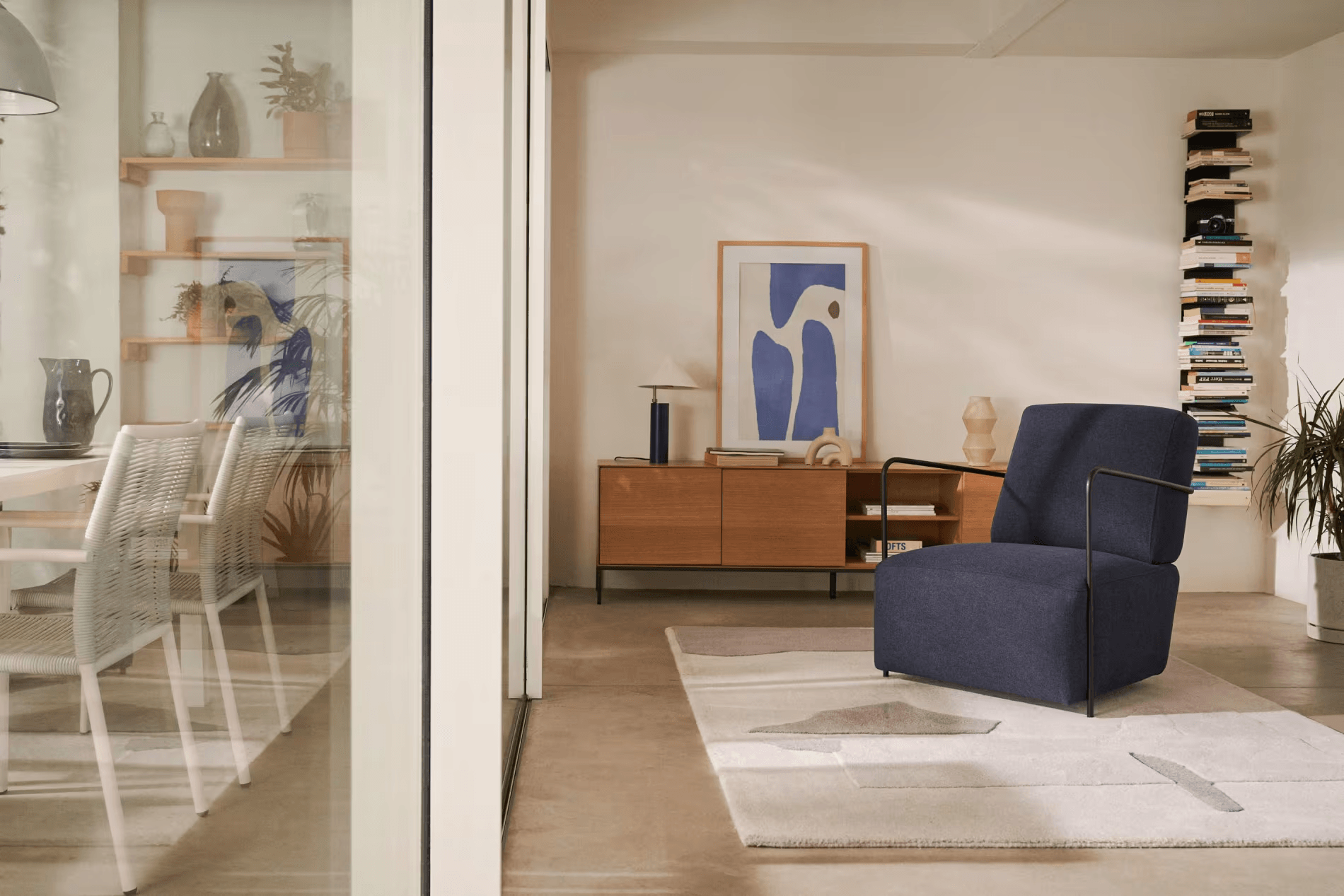 Sofa modułowa NEOM - puf niebieski La Forma Eye on Design